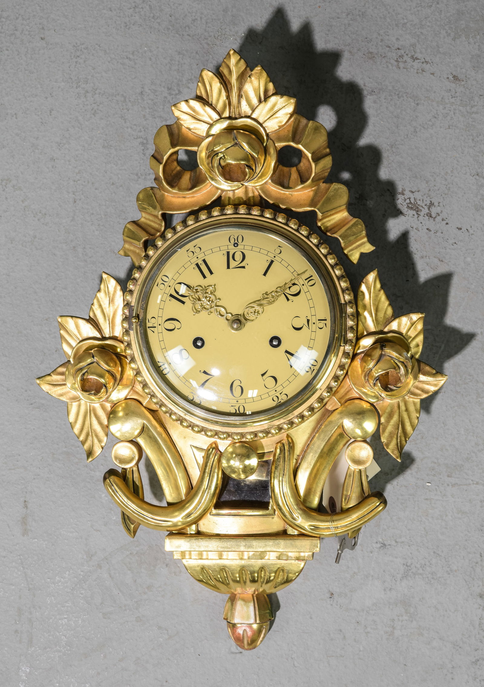 Swedish Cartel Gold Gilt Wall Clock (1 of 4)