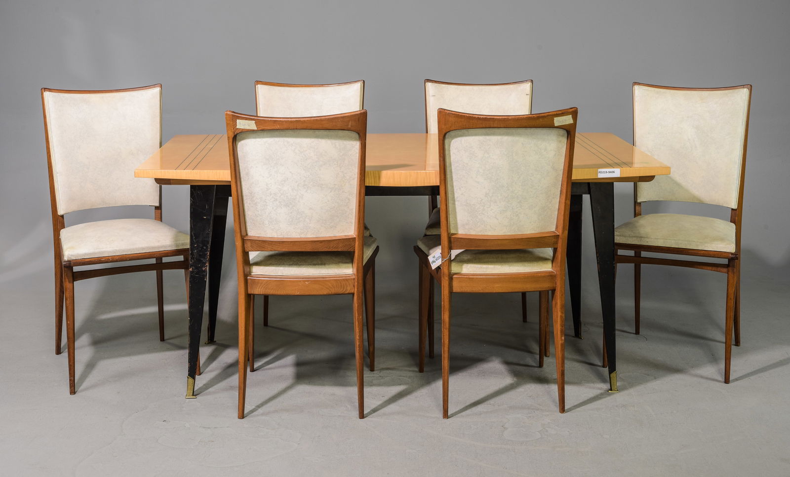 French Modern Mahogany Table & 6 Chairs (1 of 6)