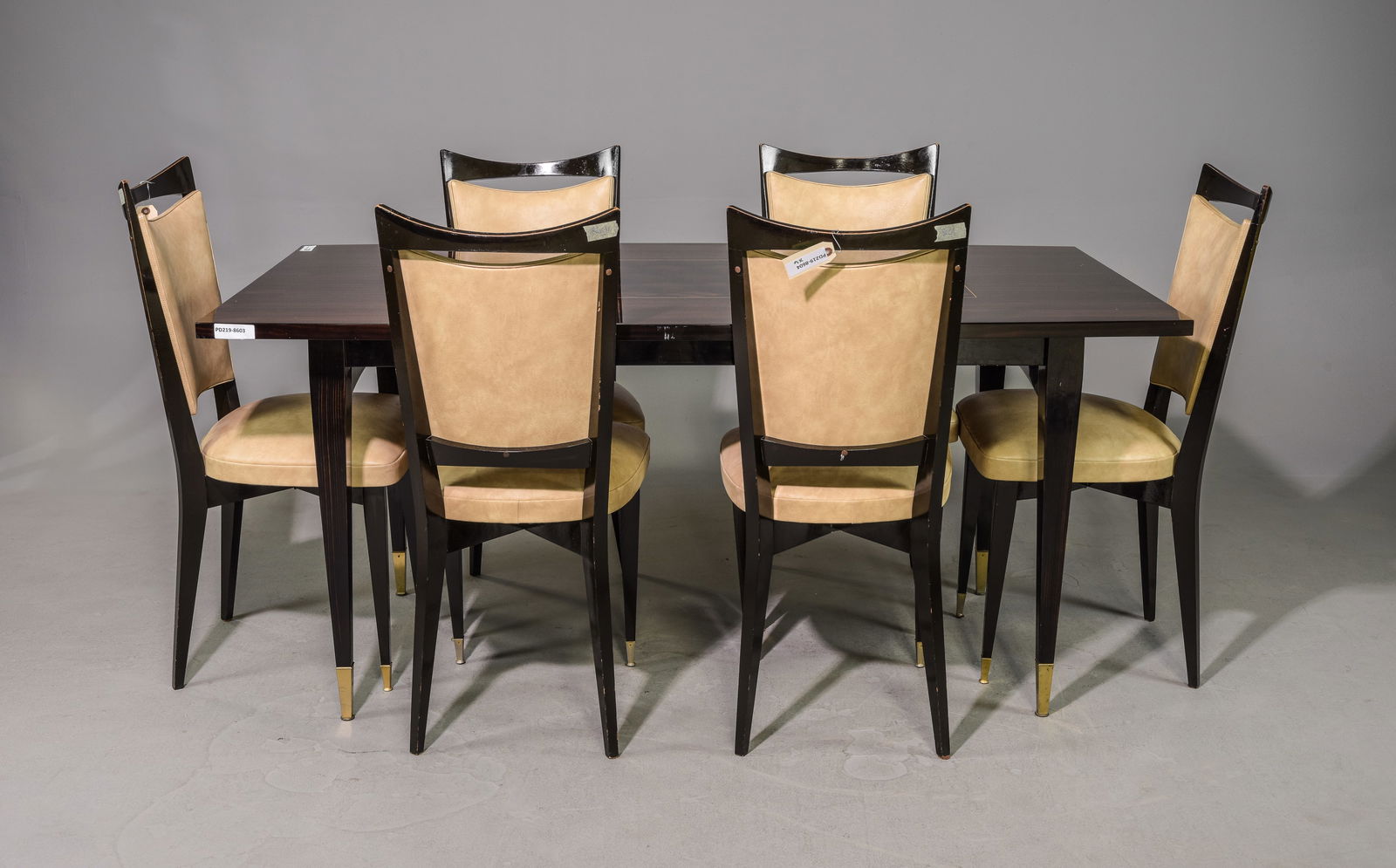 French Modern Mahogany Table & 6 Chairs (1 of 4)