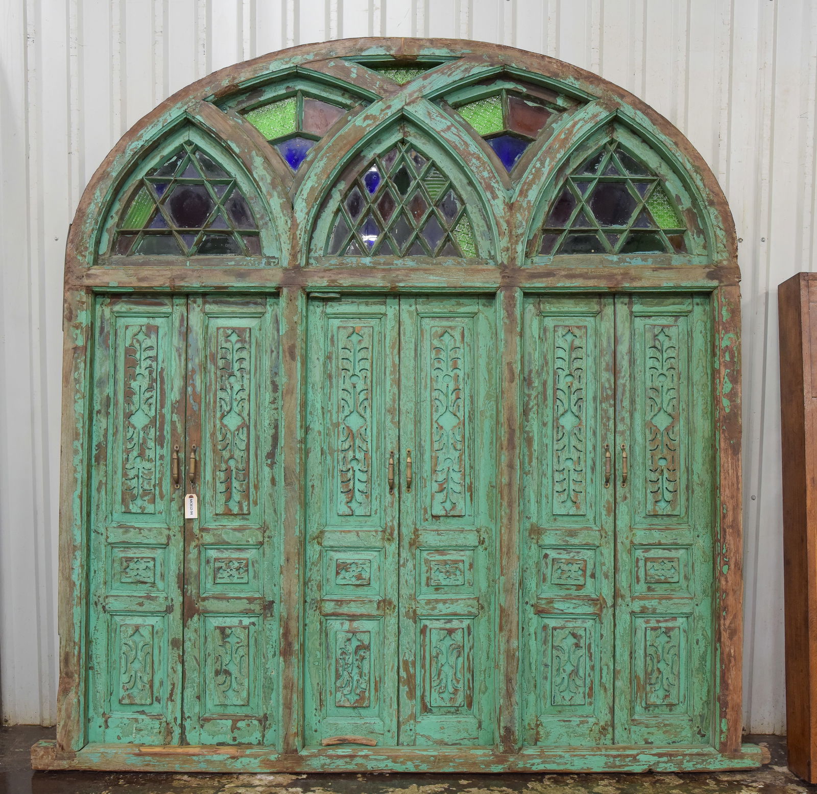 Large Painted Arch Top Door with Stained Glass (1 of 5)