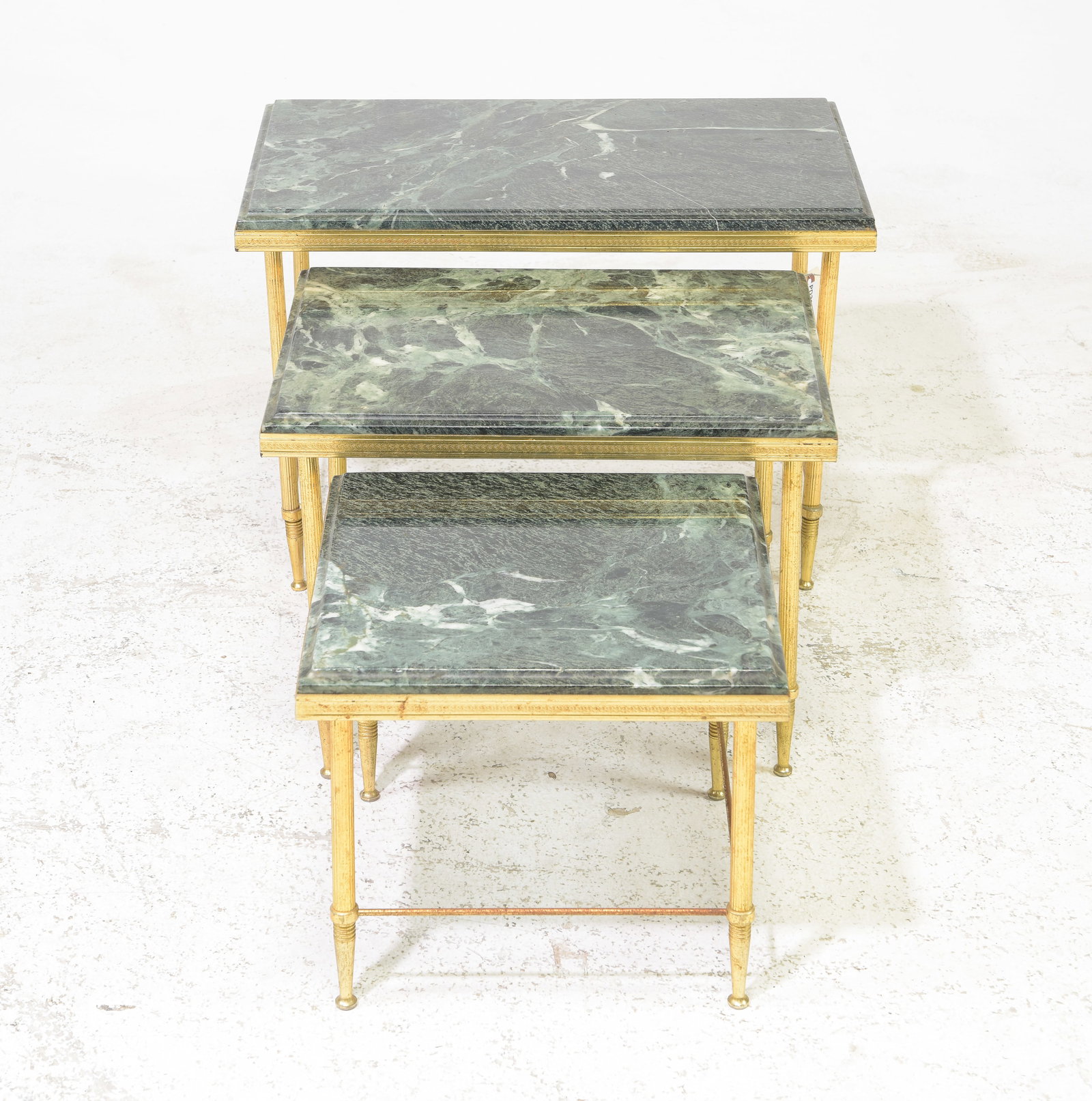 French Green Marble Top Nest of Three Tables (1 of 3)