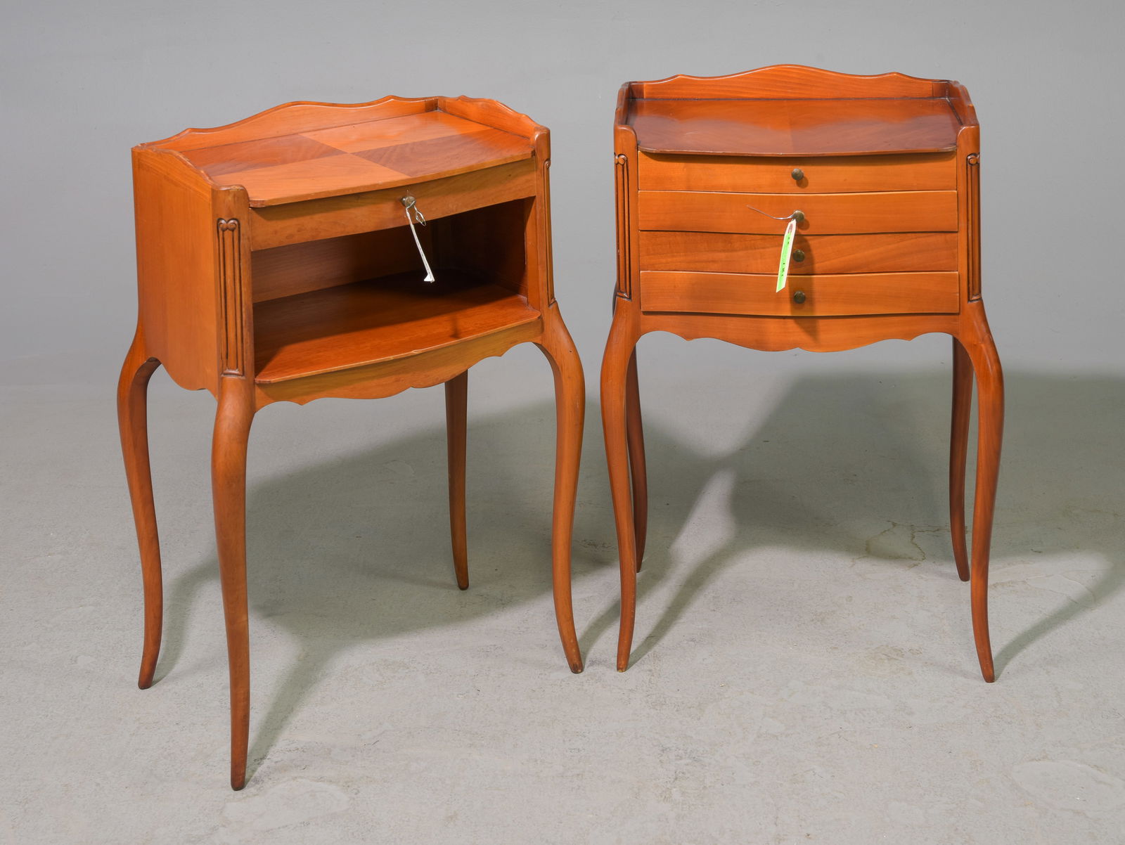 Two Louis XV Style Cherry Nightstands (1 of 4)