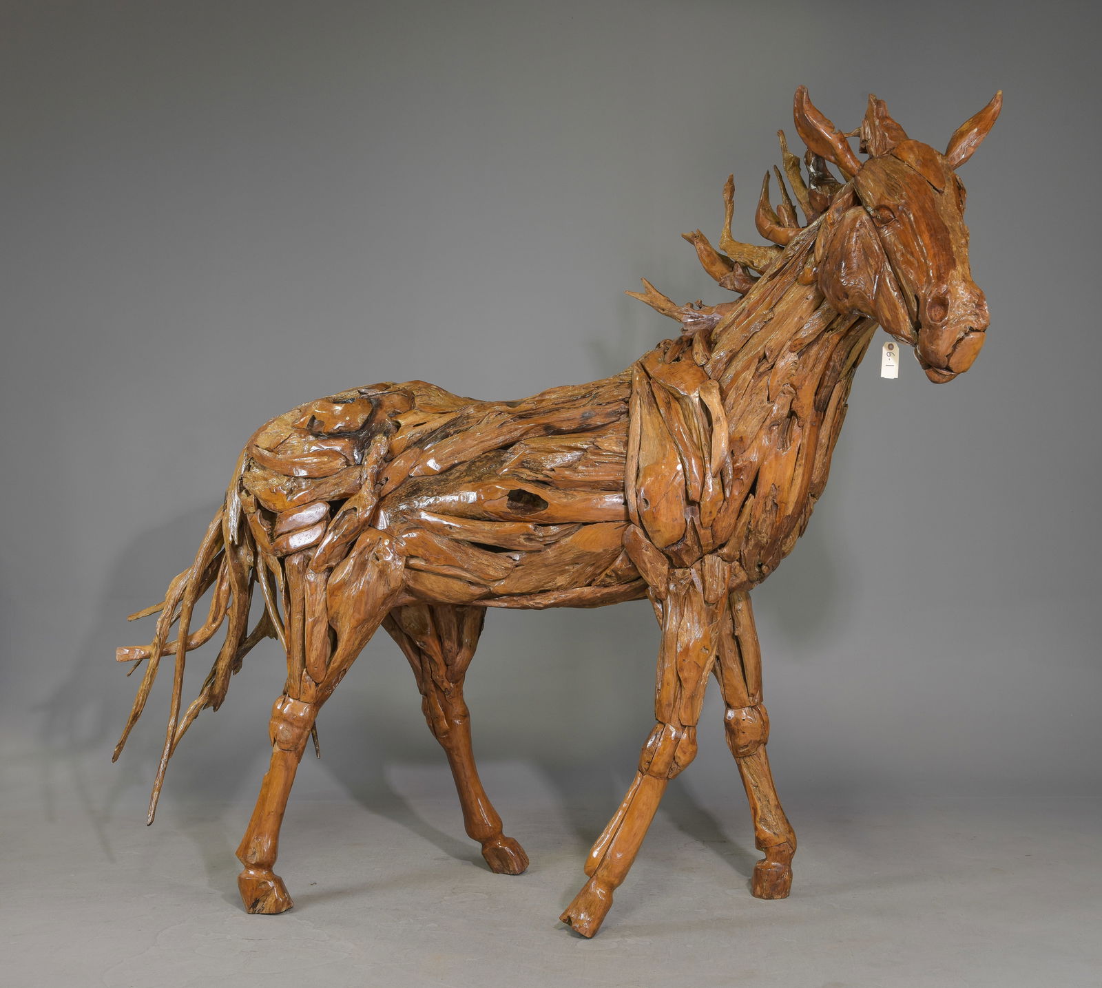 Lifesize Teak Wood Horse Statue (1 of 5)