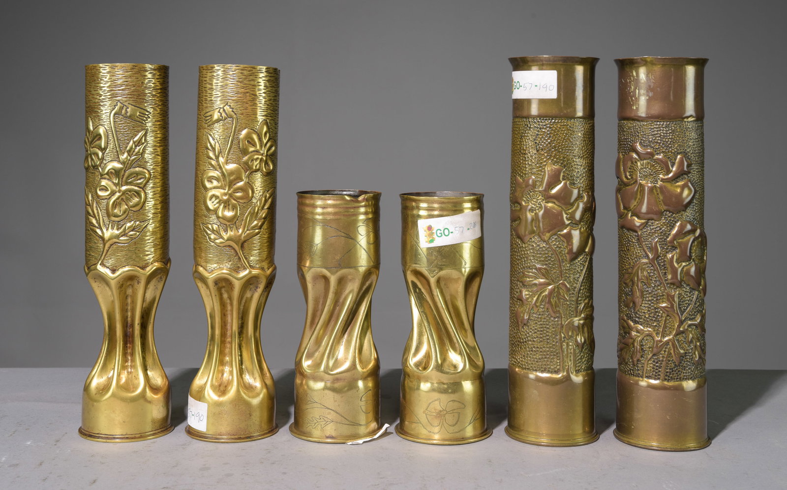 Three Pair of Trench Art Vases #2 (1 of 6)
