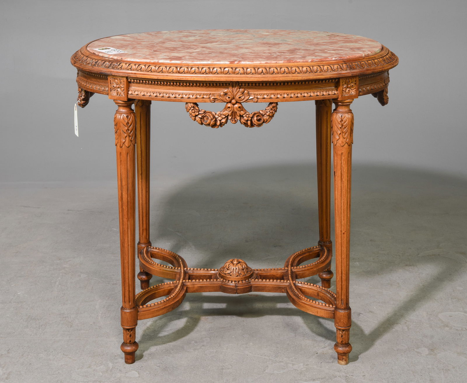 Louis XVI Style Occasional Table With Inset Marble (1 of 4)