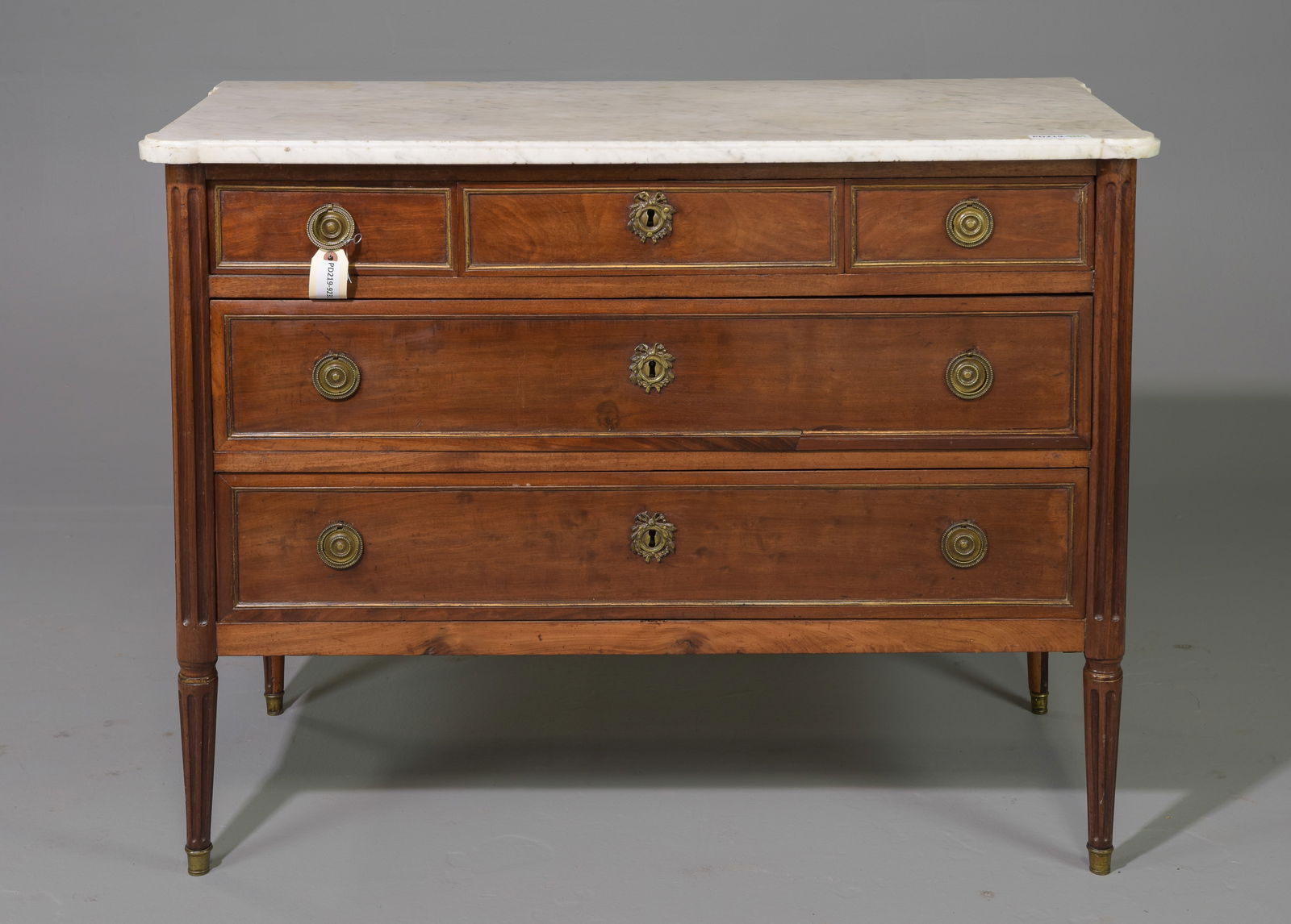 Louis XVI Style White Marble Top Chest (1 of 7)