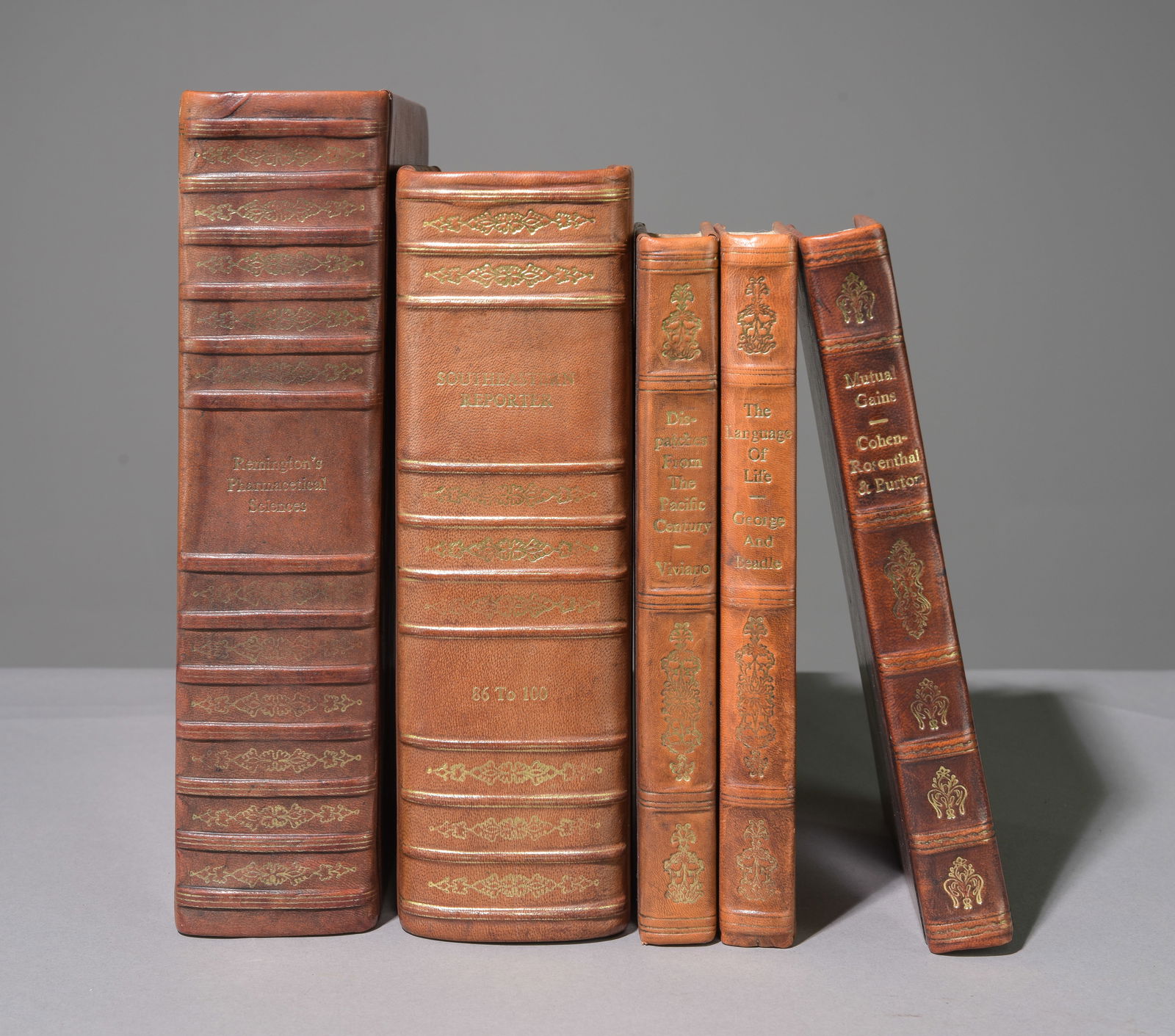 Five Assorted Leather Bound English Books (1 of 5)