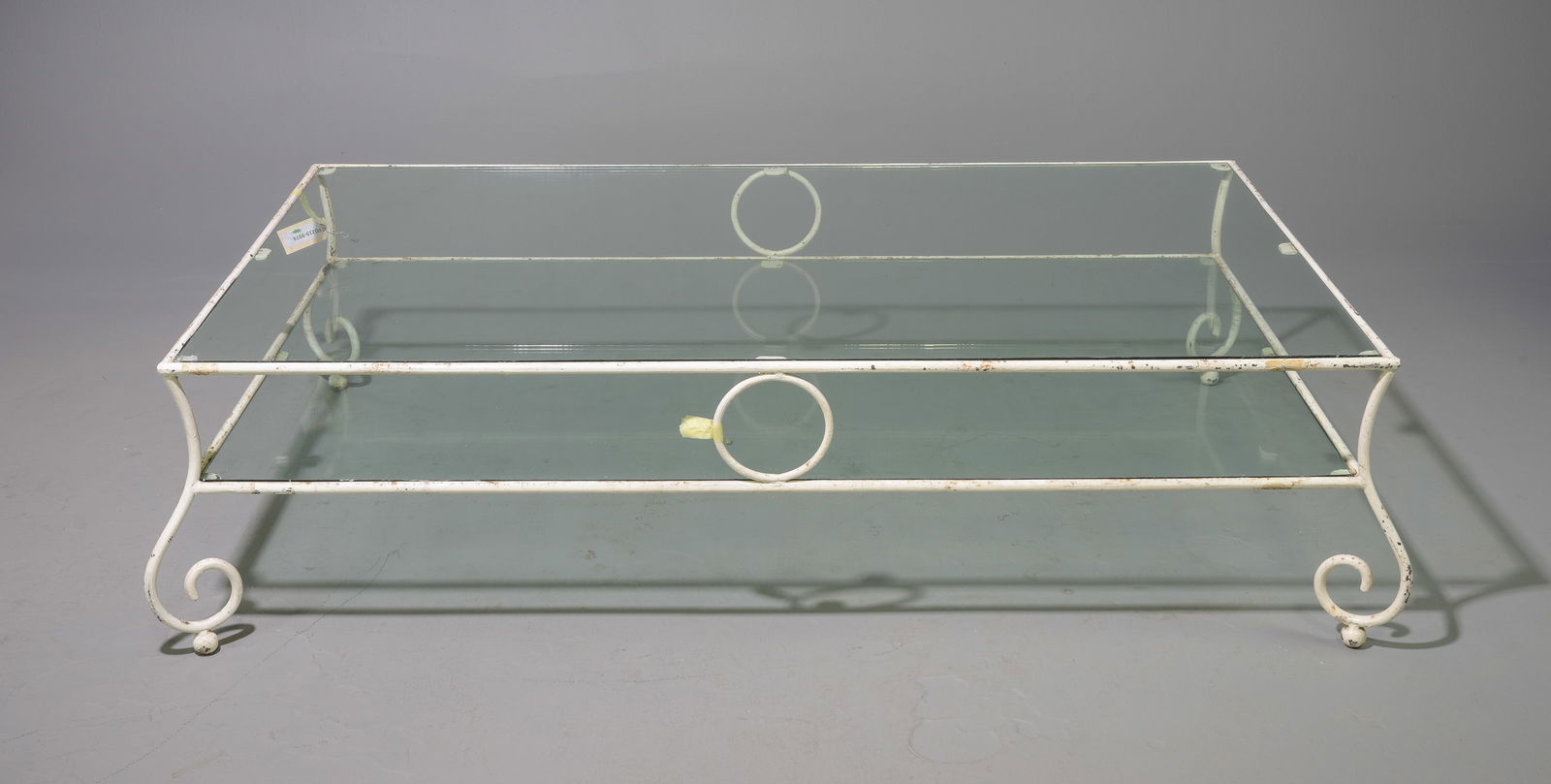 French Painted Iron Glass Top Coffee Table (1 of 3)