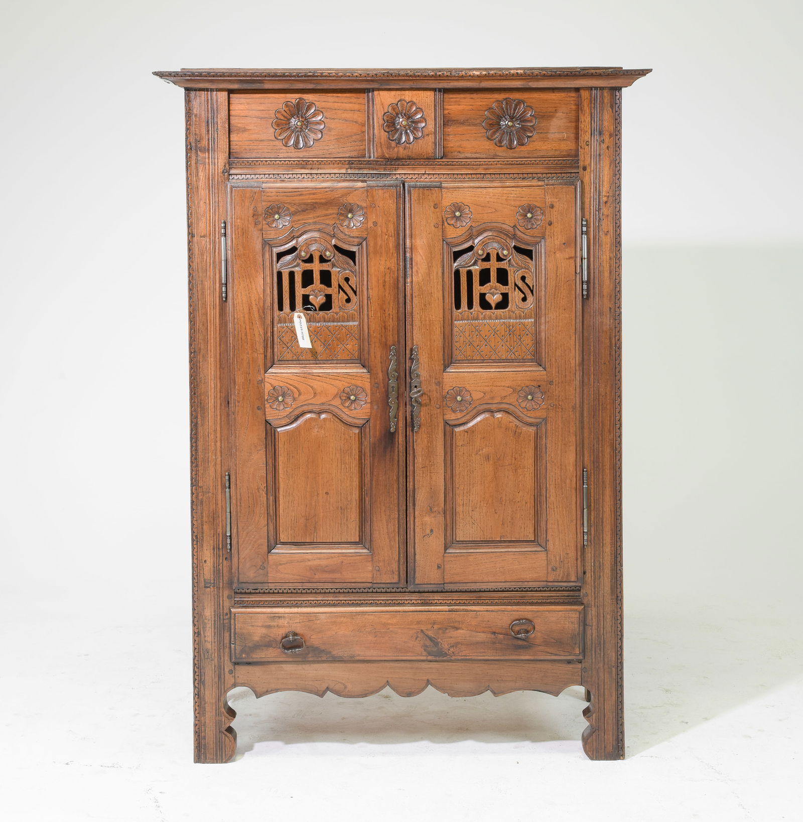 French Regency Style Chestnut Bassette / Cupboard (1 of 4)