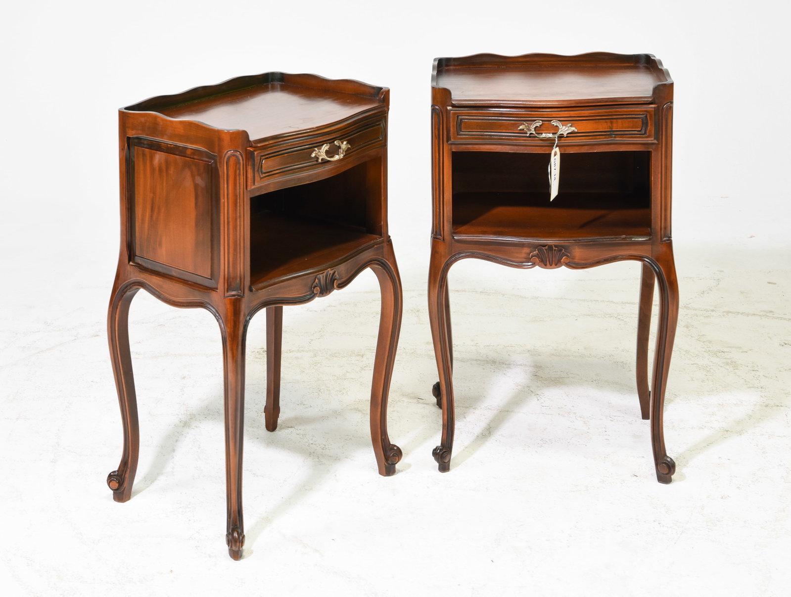 2 Louis XV Style Nightstands: 2 French Louis XV Style Nightstands - 27 inches tall x 15.5 x 13