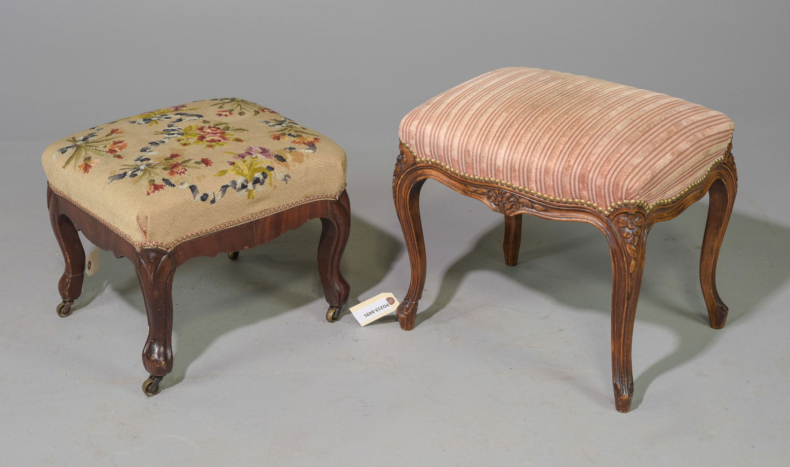 Louis XV Style Oak Stool & French Mahogany Stool (1 of 3)