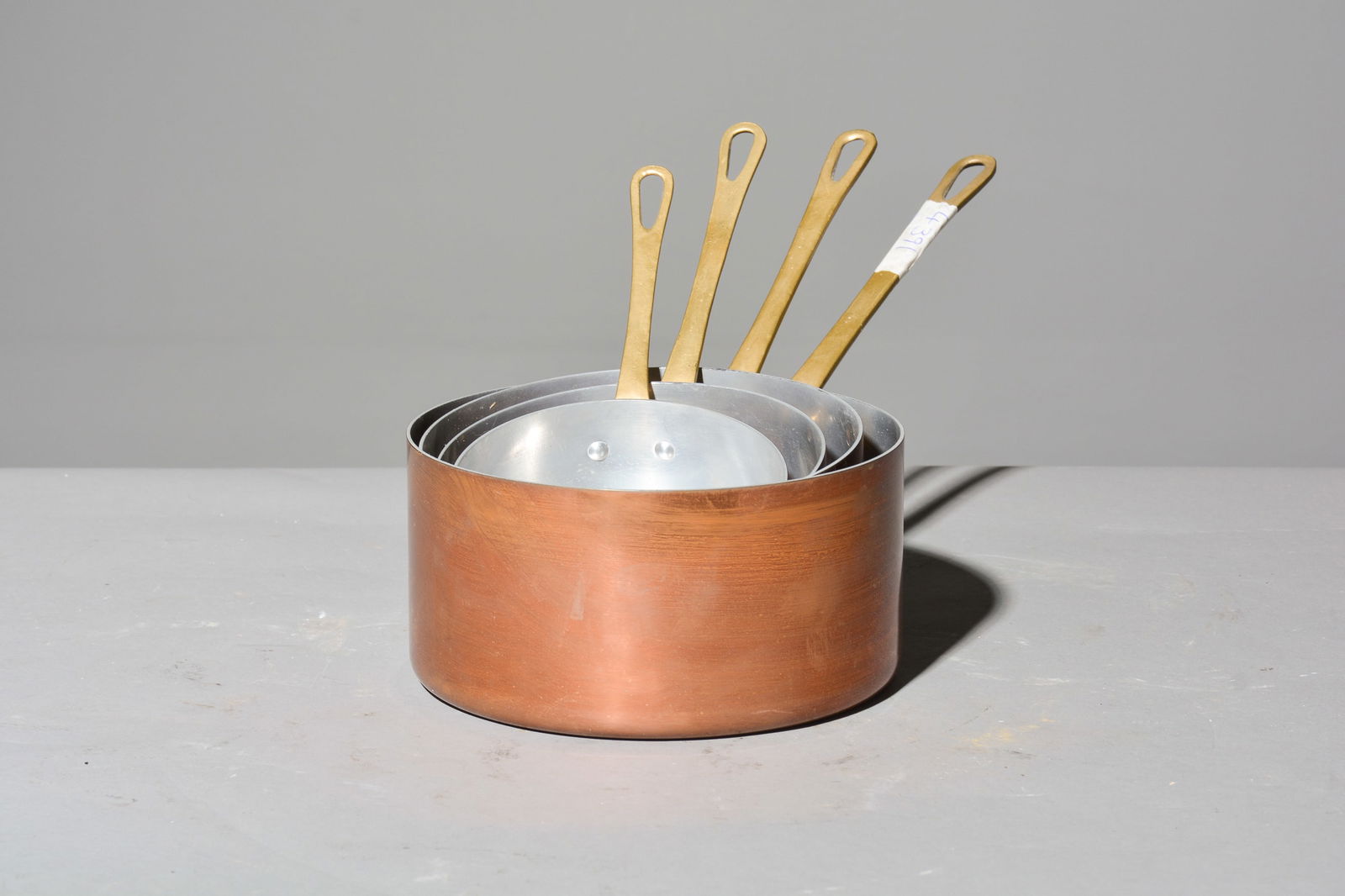 Set of 4 French Polished Copper Sauce Pans (1 of 3)