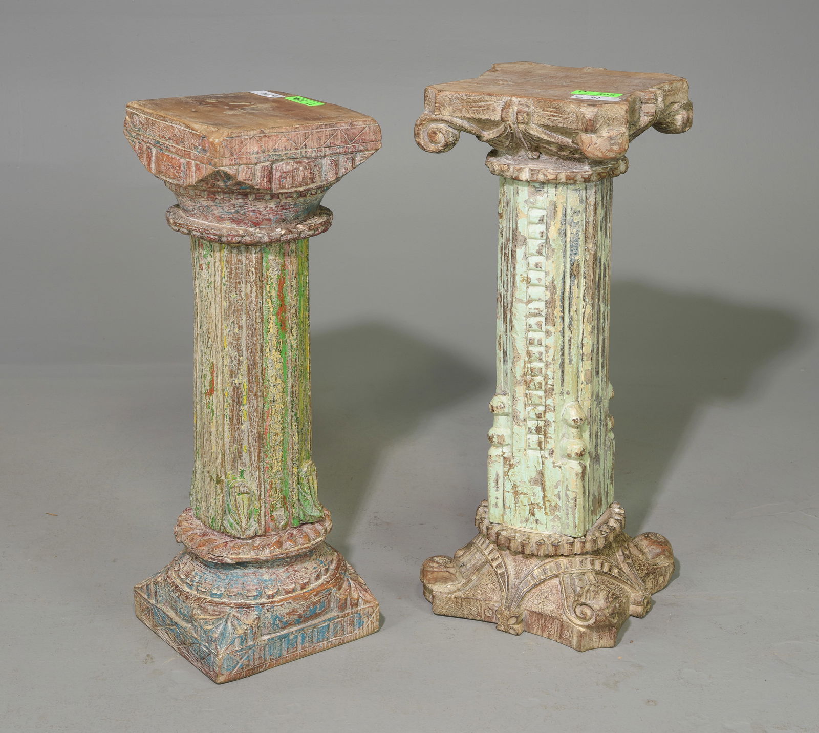 Two Painted Column Pedestals / Plant Stands (1 of 3)