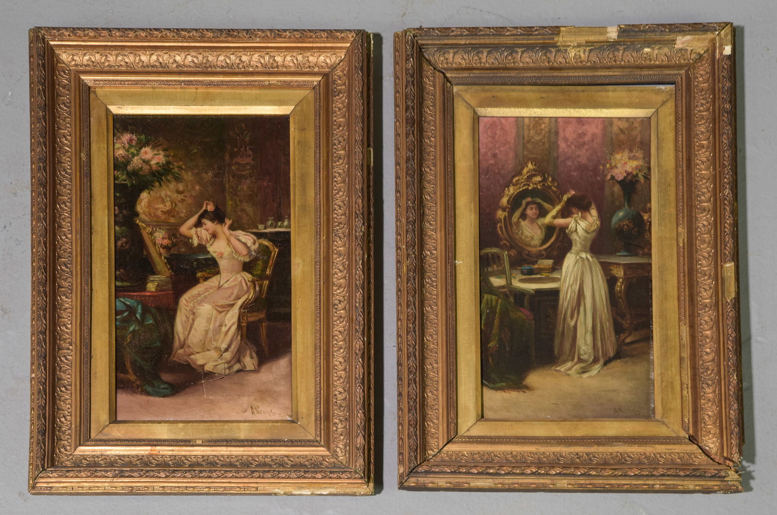 Two Framed Oil on Canvas Italian Portraits (1 of 5)