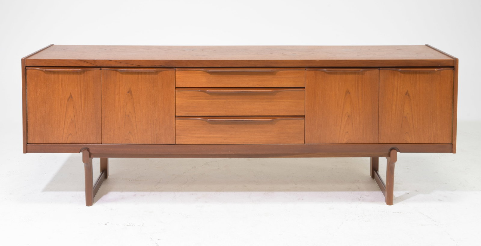 Mid Century Modern Teak Sideboard - Beautility: Danish Modern Style Teak Sideboard by Beautility - 29.5 in tall x 72.5 x 19