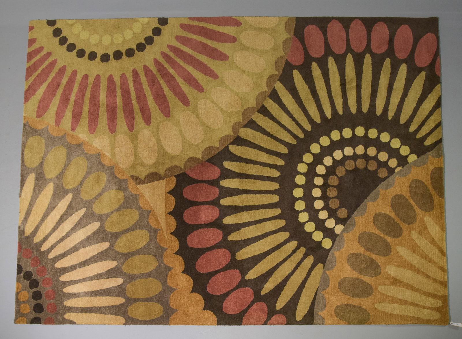 Hand Tufted "Geometric" / "Burst" Rug - 11' x 8' (1 of 3)