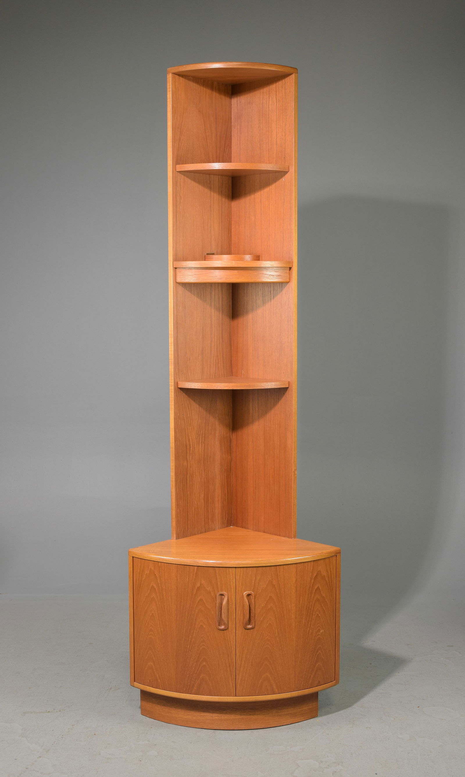 Mid Century Modern Corner Cabinet - Gplan: Danish Modern Style Corner Cabinet by British Furniture Maker Gplan - 78.5 in tall x 25.5 x 18