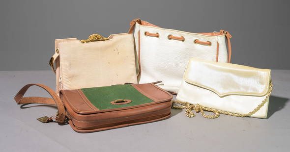 Four Assorted Vintage Handbags / Purses #2: Four Assorted Vintage Handbags / Purses - Dooney Bourke Made in USA, Made in Italy, Martin Van Schaak New York and One Made in China - 8 in tall x 11 x 1.5