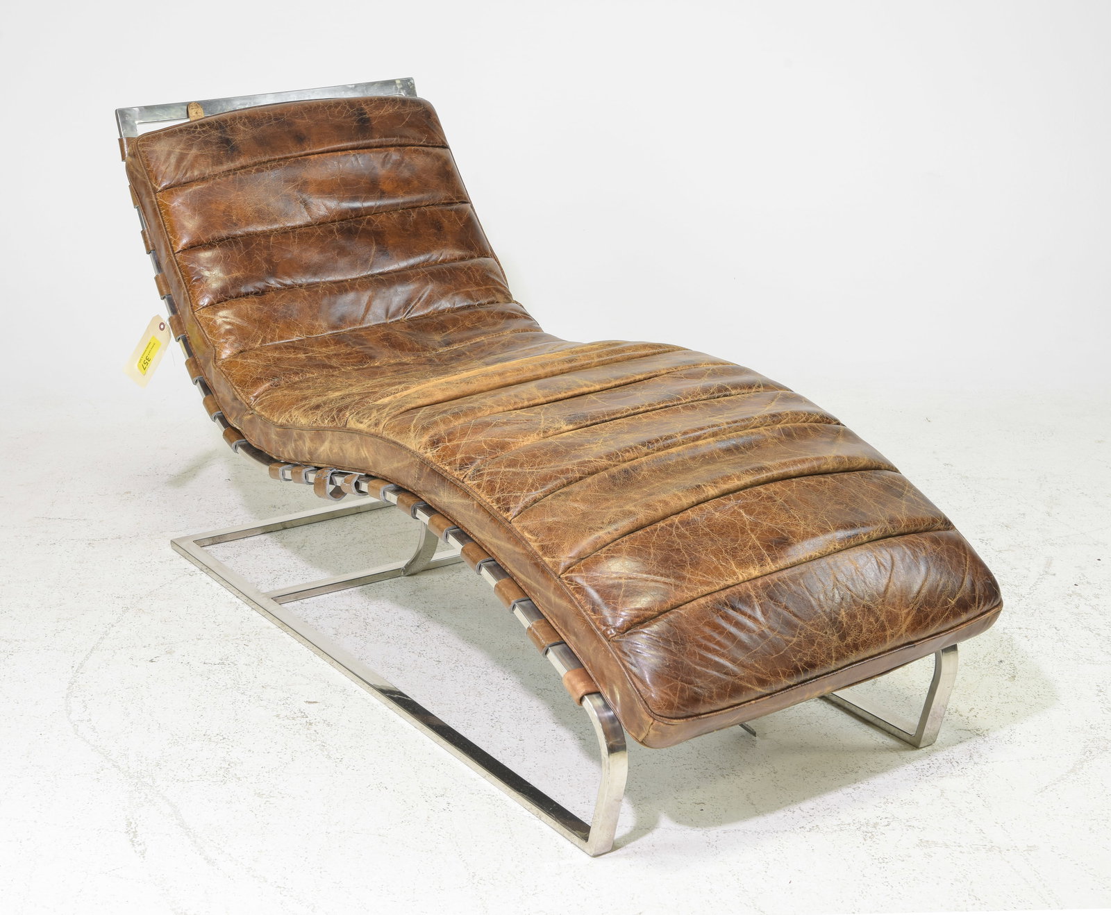Le Corbusier Style Leather Chaise Lounge (1 of 7)