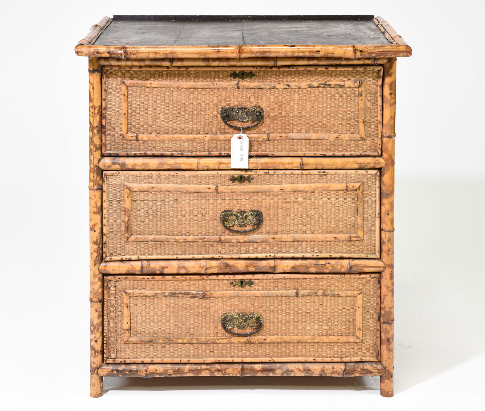 Bamboo 3 Drawer Chest With Floral Motif (1 of 7)