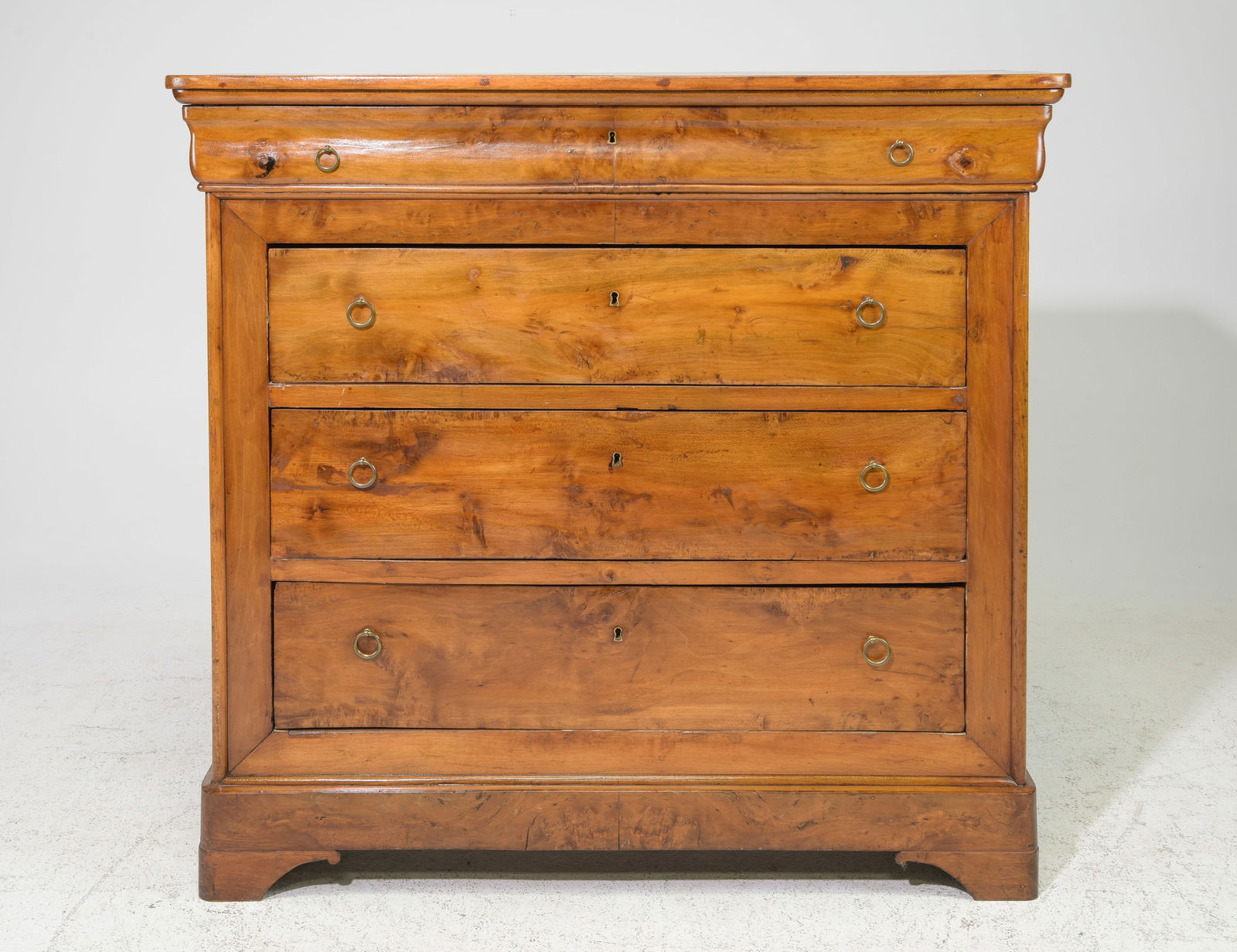 Louis Philippe Style Tall Walnut 4 Drawer Chest (1 of 6)