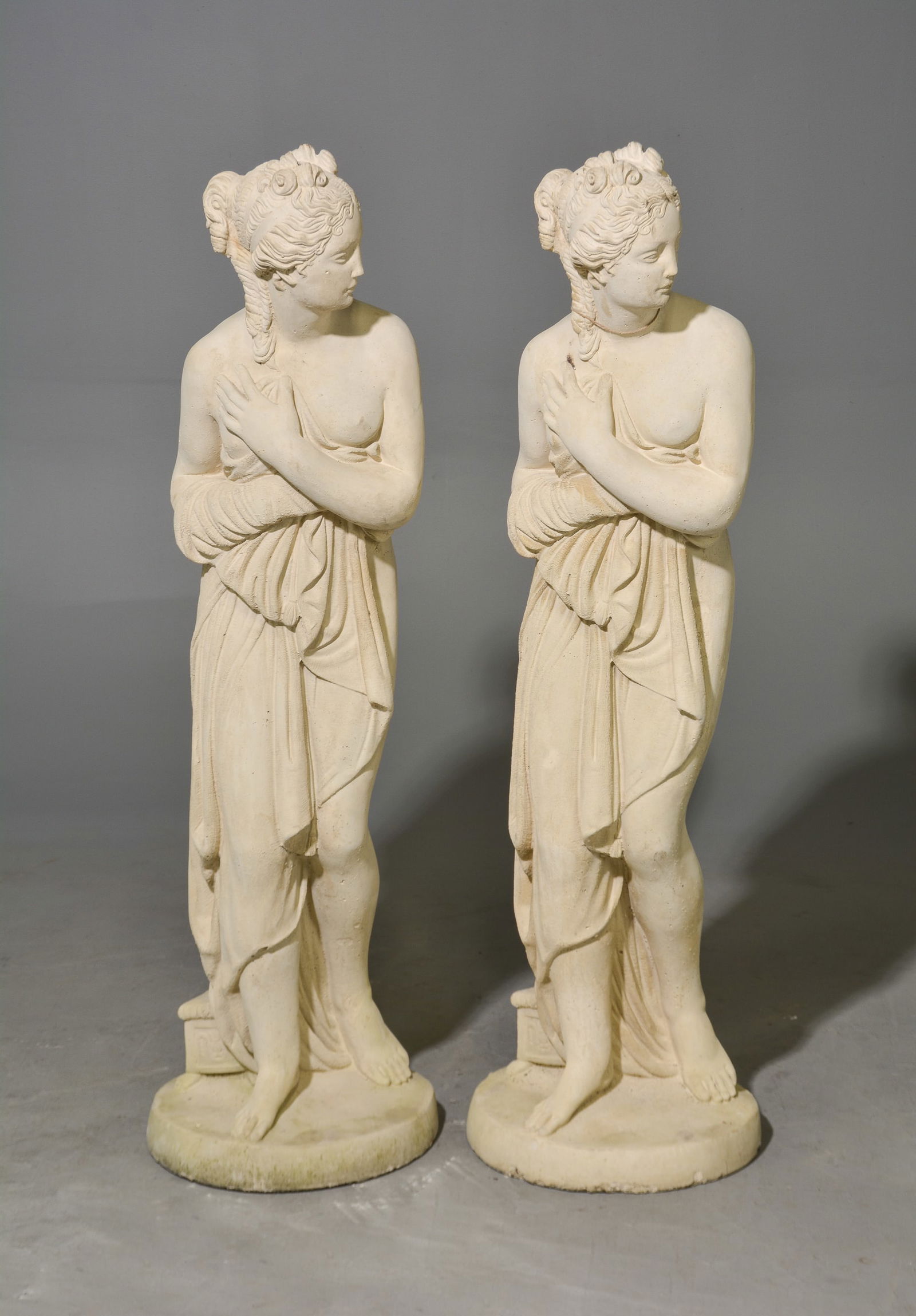 2 Heavy Cast Stone / Concrete Figural Garden Statues (1 of 6)