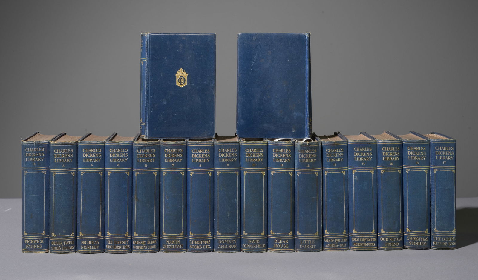 18vol. Blue Bound Charles Dickens Books / Novels (1 of 4)