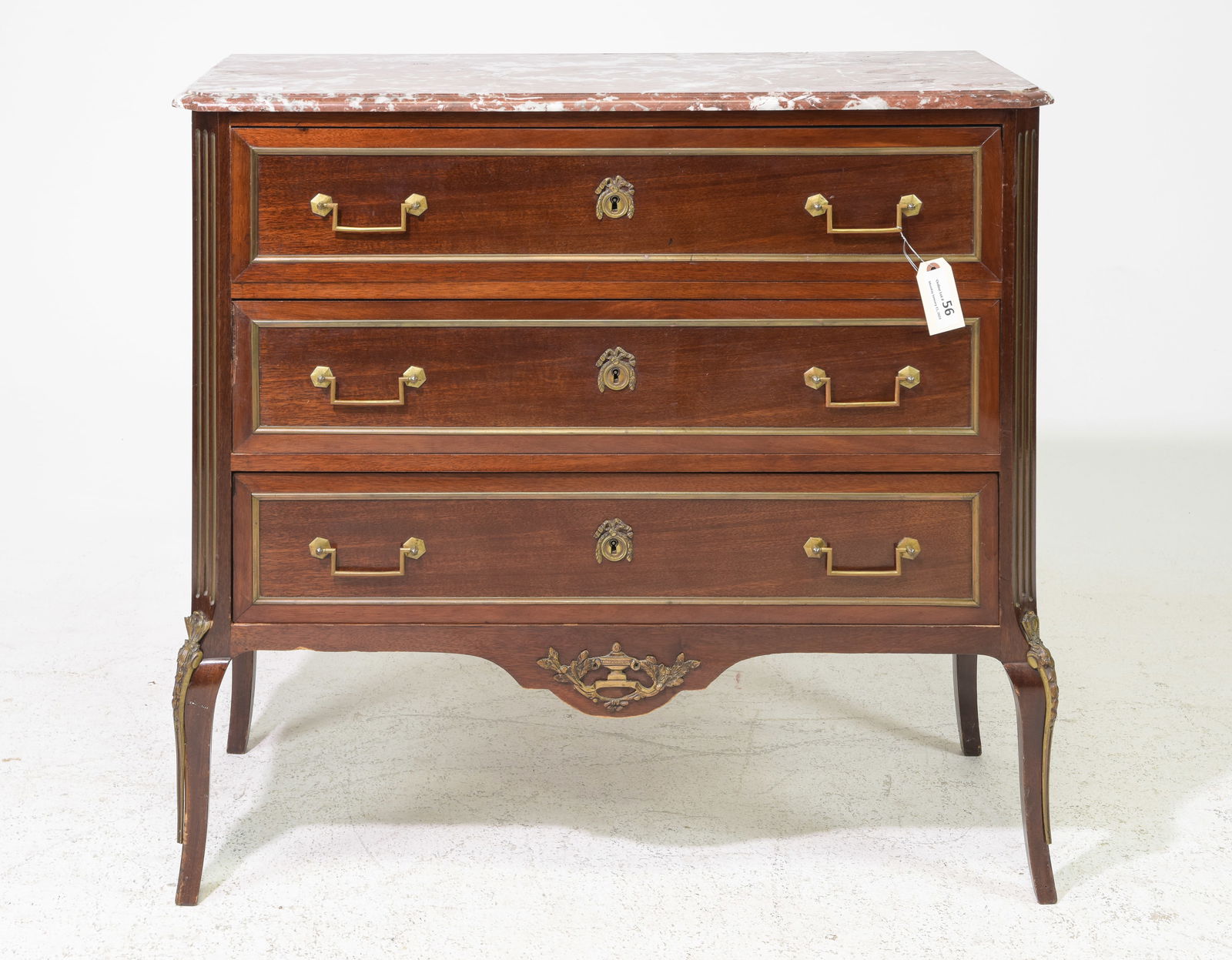 Louis XV Style Marble Top Three Drawer Chest (1 of 8)
