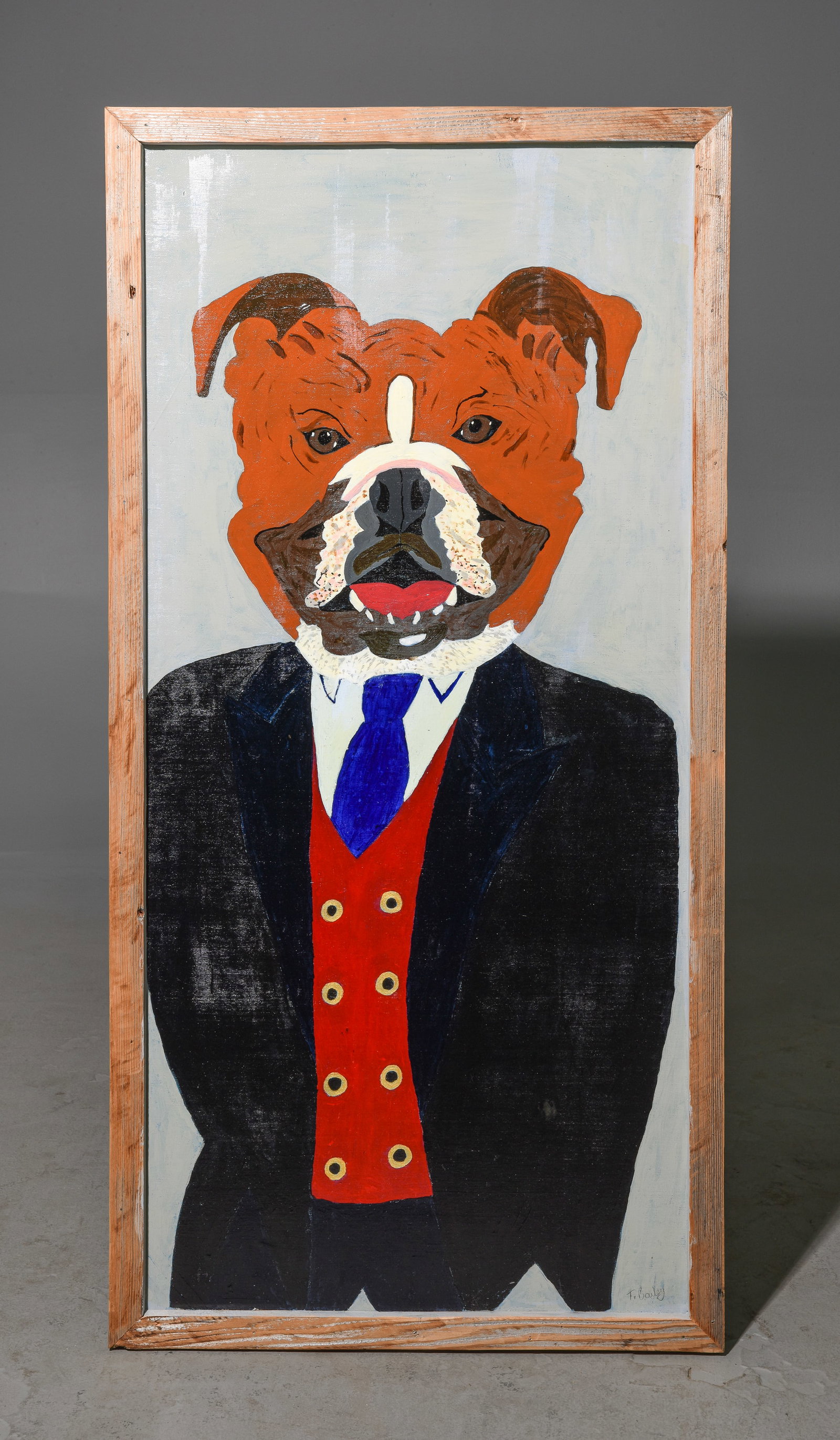 Framed Dog Portrait Painted on Board #2 (1 of 4)
