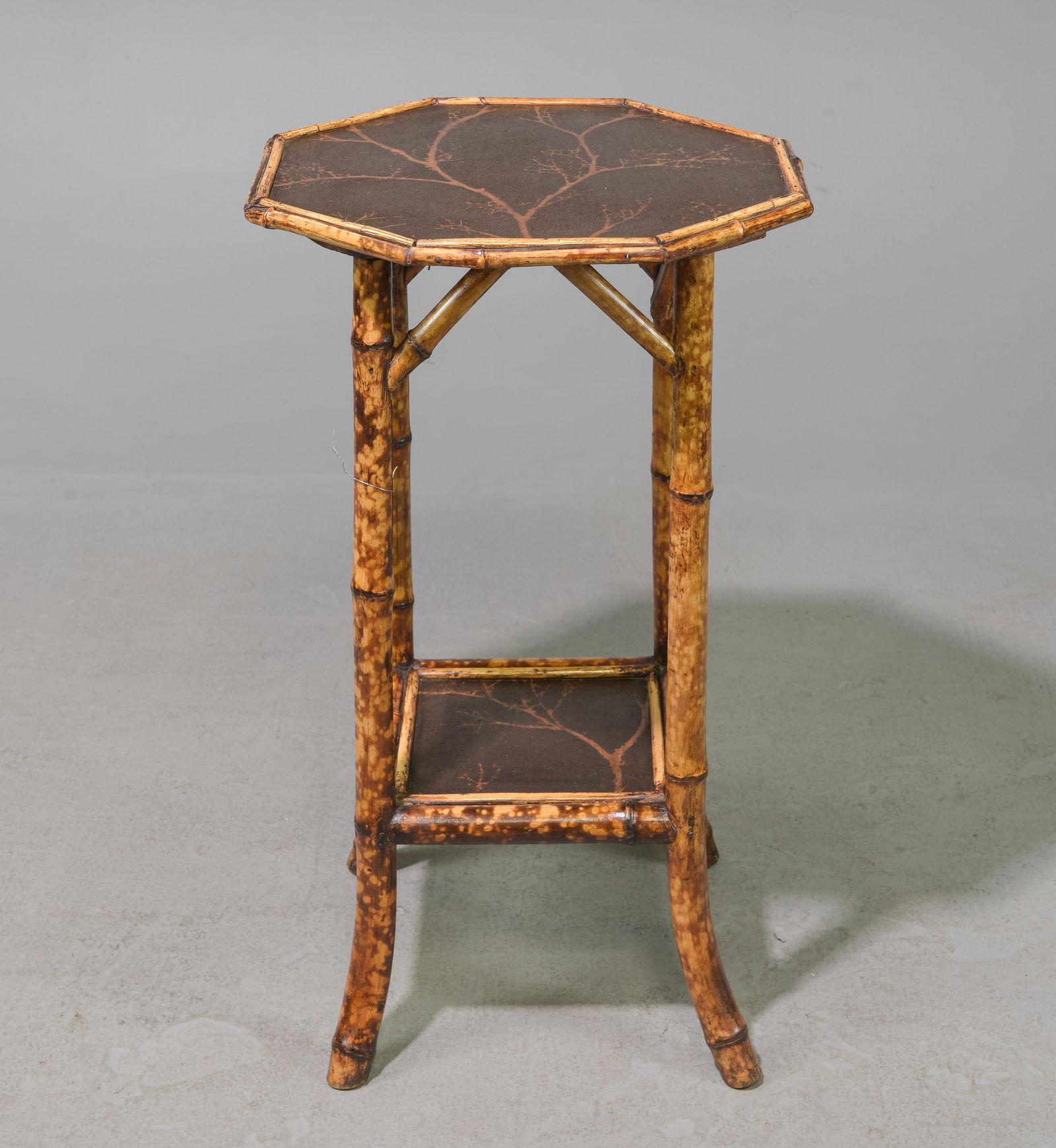 Bamboo Octagonal Occasional Table with Forest Motif (1 of 3)