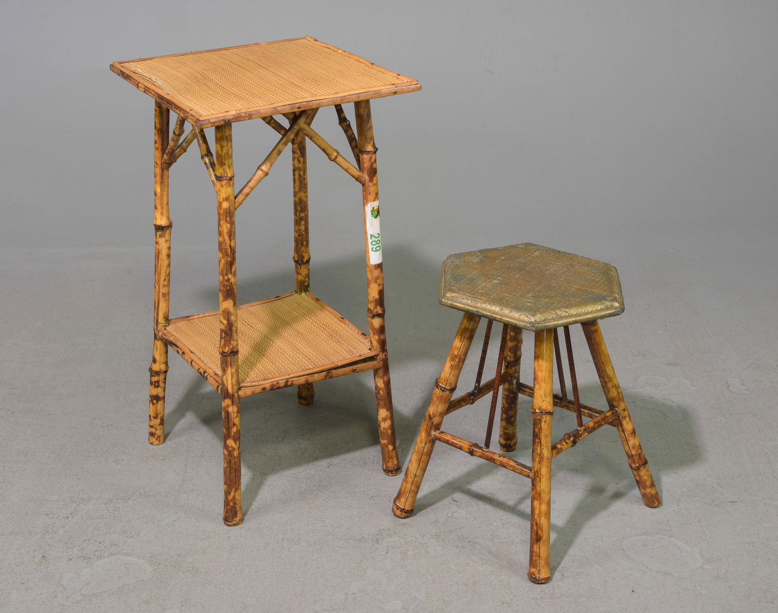 Bamboo Occasional Table & Petite Stool (1 of 3)