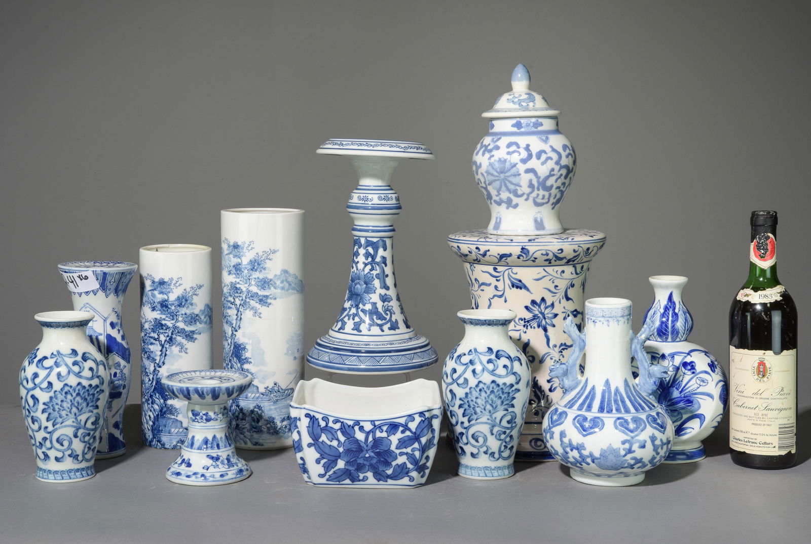 12pcs Assorted Blue & White Vases, Stands, Etc. (1 of 8)