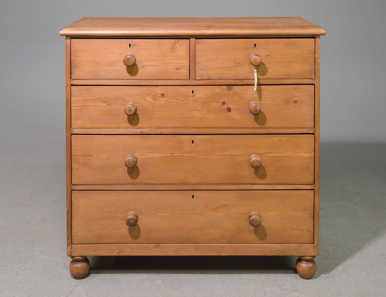British Pine Five Drawer Chest c.1930's (1 of 4)