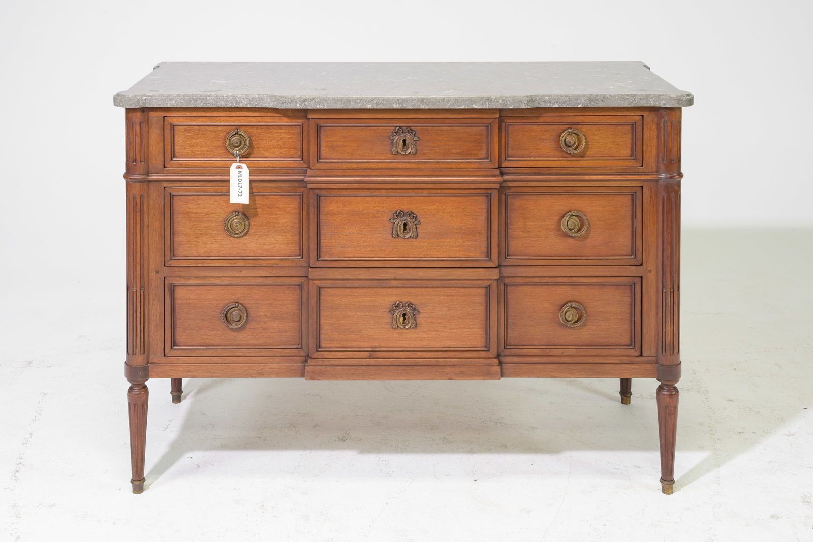 Louis XVI Style Marble Top Mahogany Chest #1 (1 of 5)