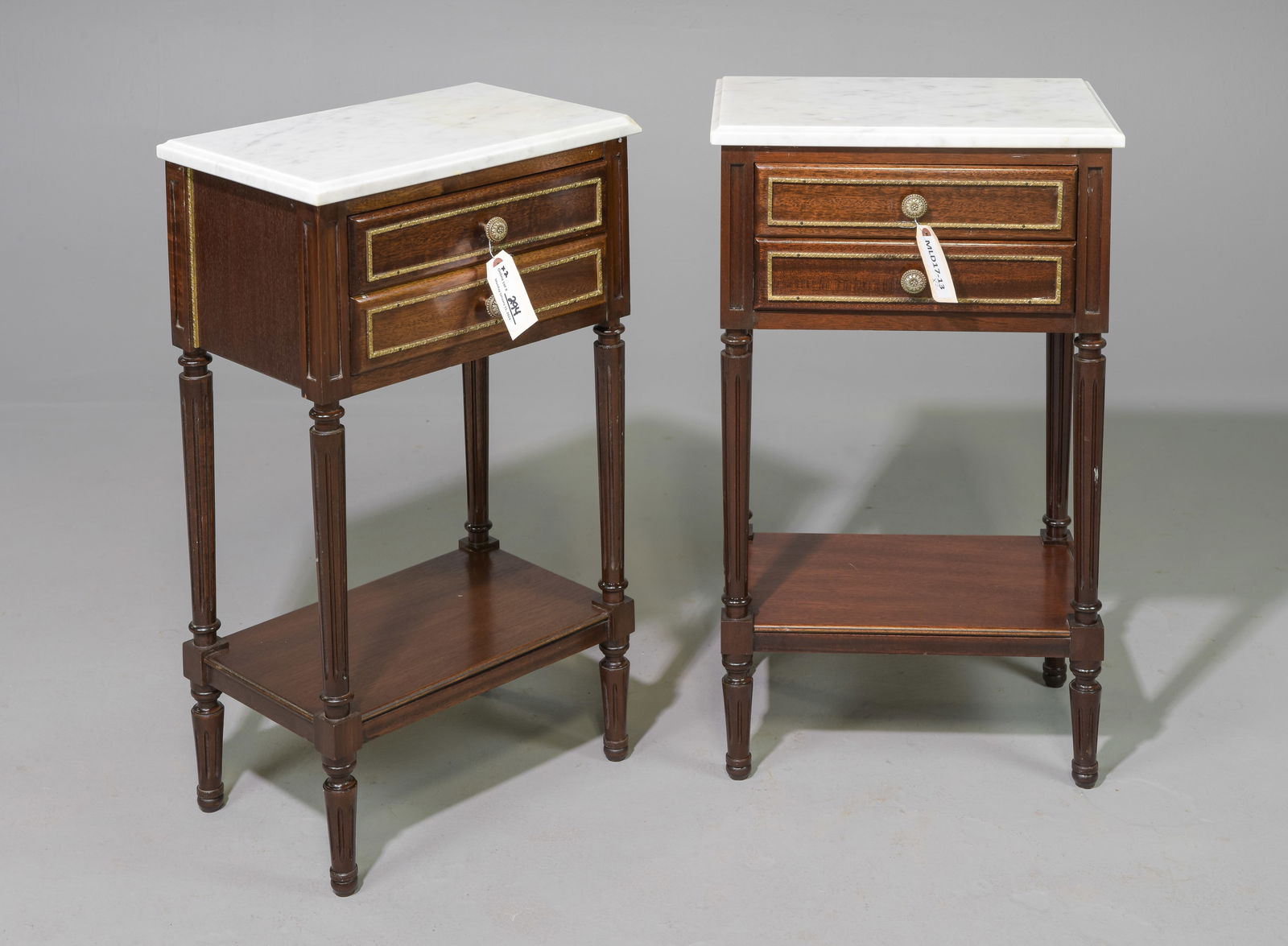 Two French White Marble Top Occasional Chests (1 of 4)