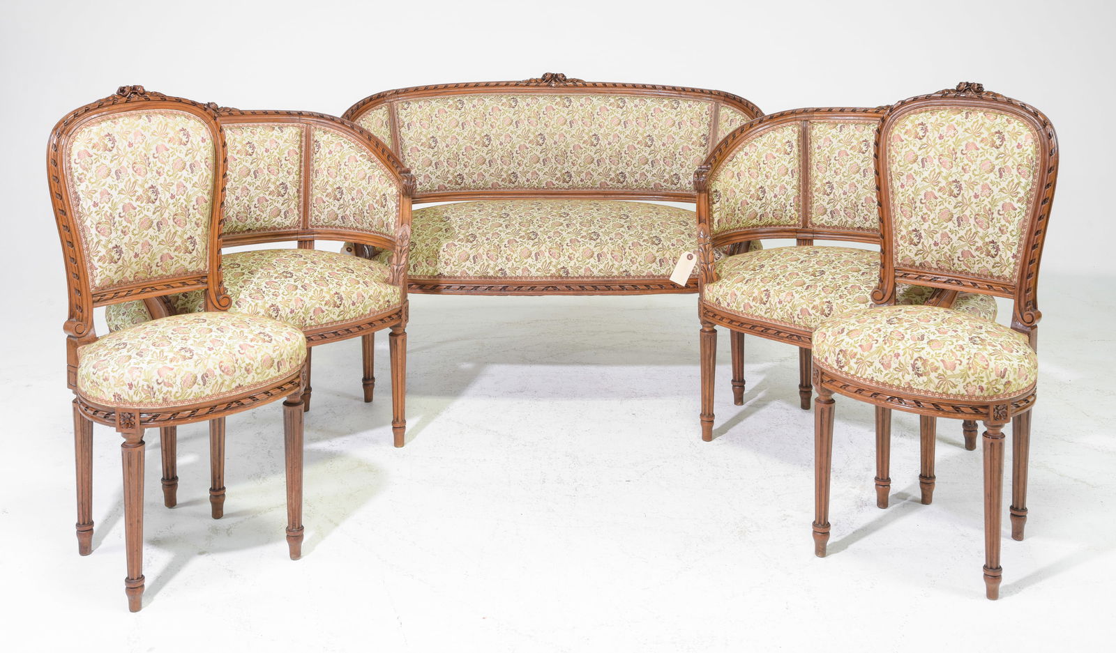 5pc Louis XVI Style Walnut Parlor / Salon Suite (1 of 6)