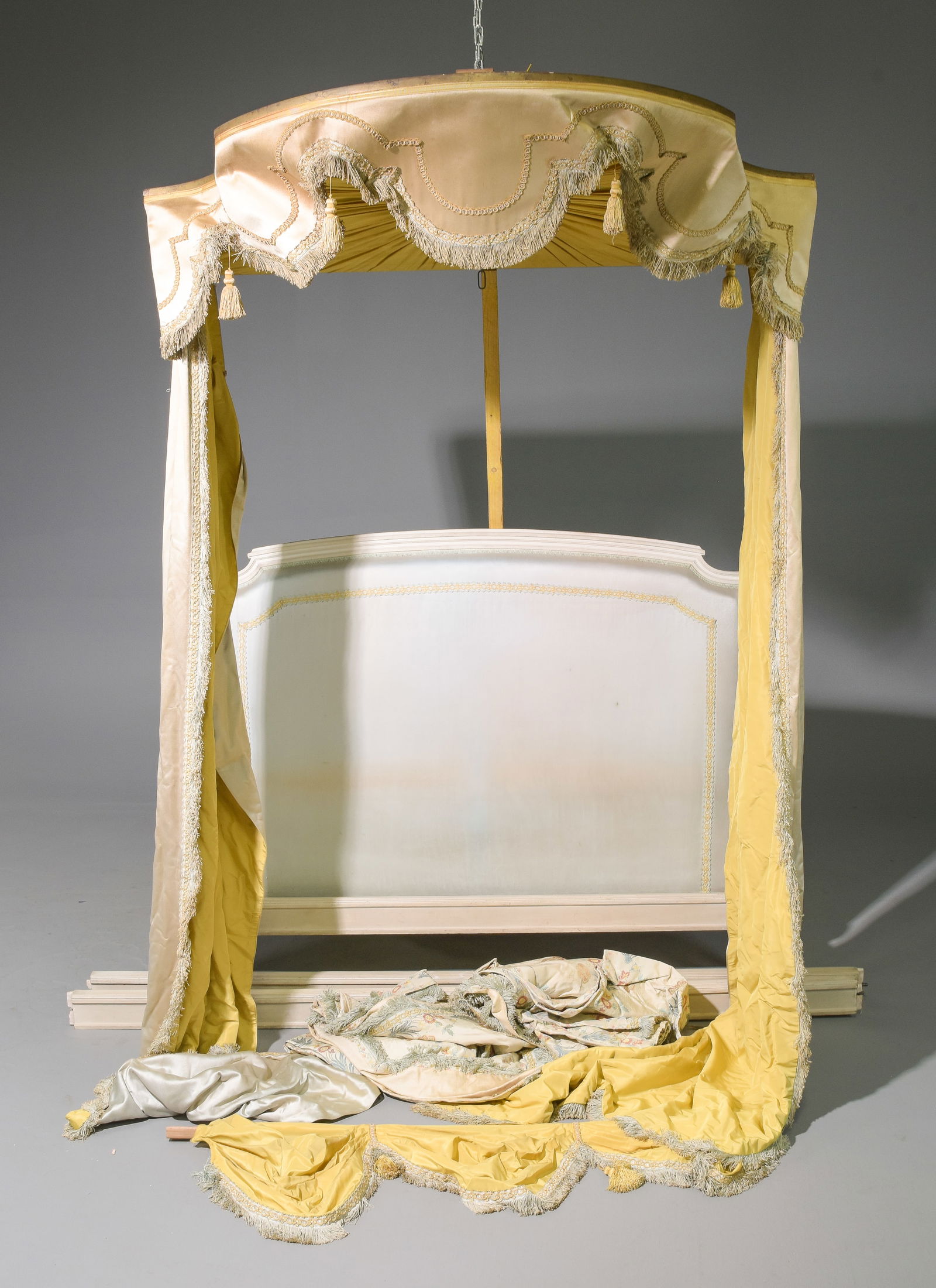 Louis XVI Style Painted Bed with Rails & Canopy (1 of 6)