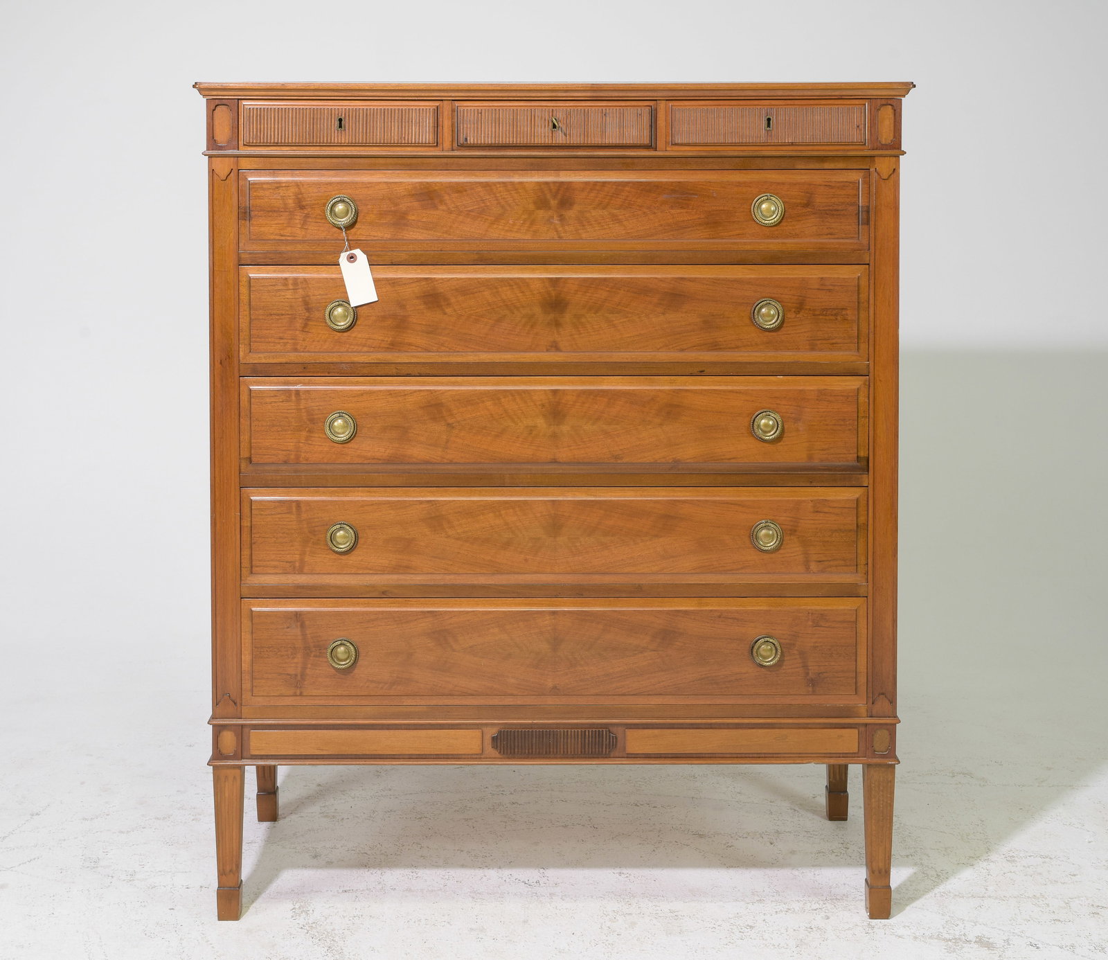 English 8 Drawer Tall Chest c.1930's-40's (1 of 4)