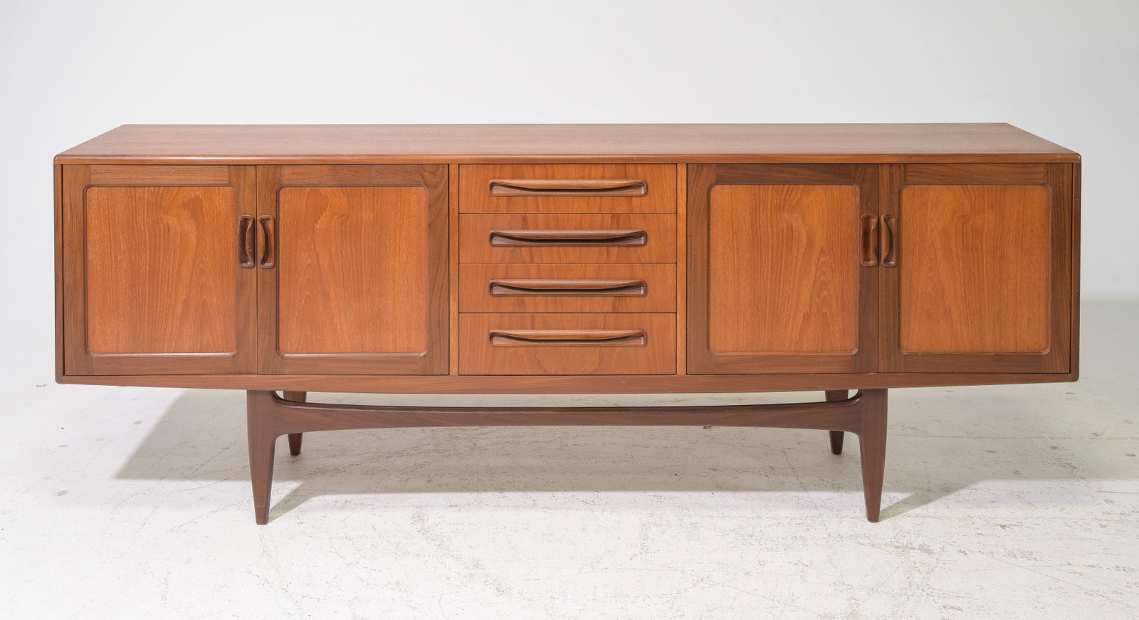 Mid Century Large "Fresco" Sideboard - G-Plan: This Danish Modern Style Teak Credenza is made by Mid Century Modern Furniture Maker G Plan ( GPlan ) & is part of their "Fresco" Range. - 31.5 inches tall x 84 x 18