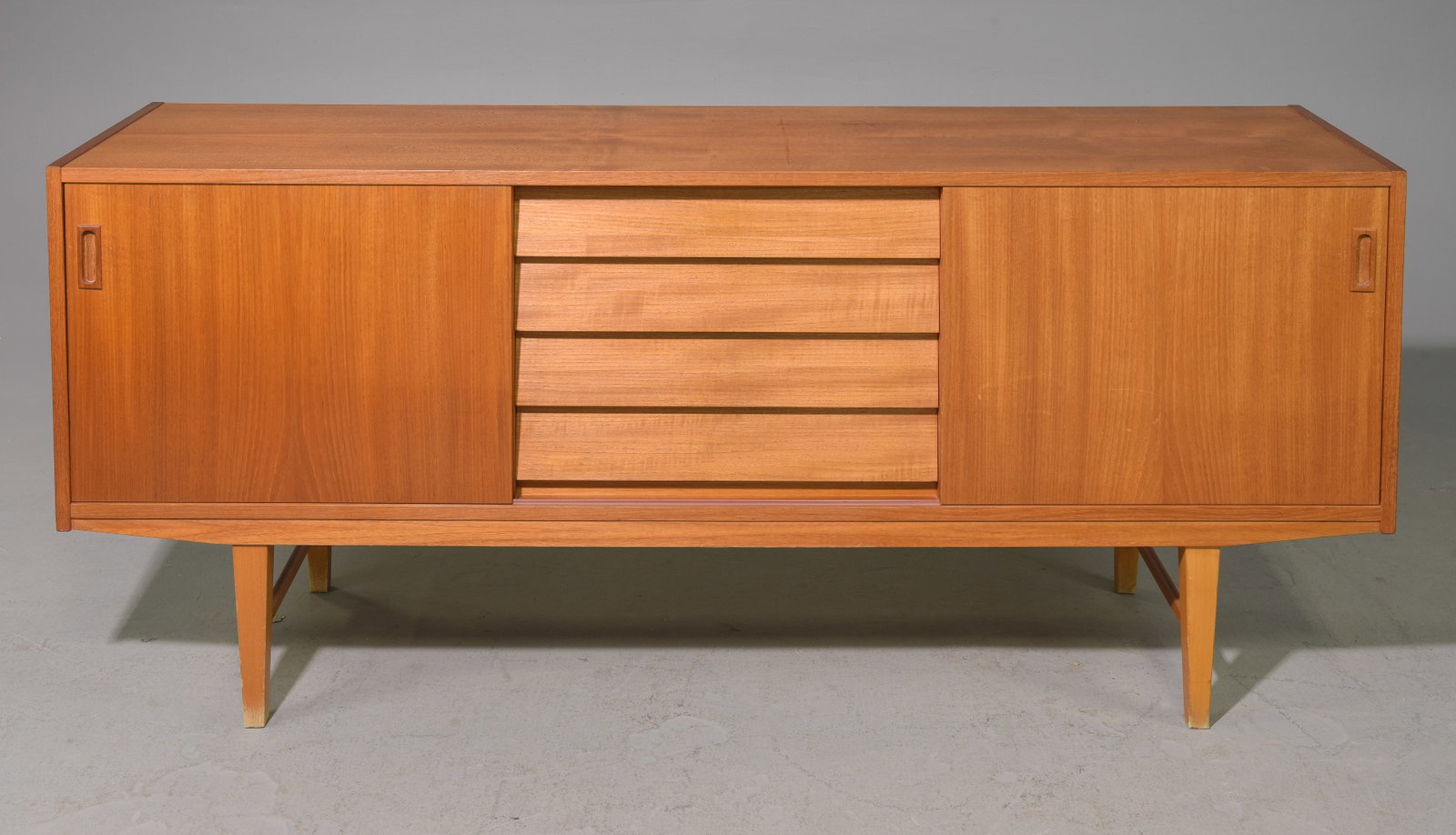 Scandinavian Mid Century Modern Sideboard: Scandinavian Mid Century Modern Sideboard with Sliding Doors - 29 in tall x 67 x 16.5