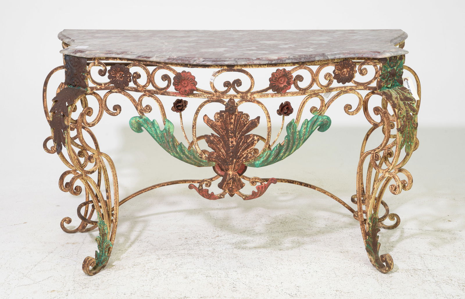 French Style Iron Base Marble Top Console #3 (1 of 3)