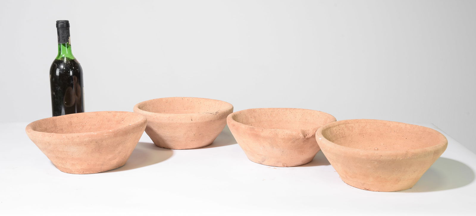 Four Terracotta Small Bowls / Shallow Planters (1 of 4)