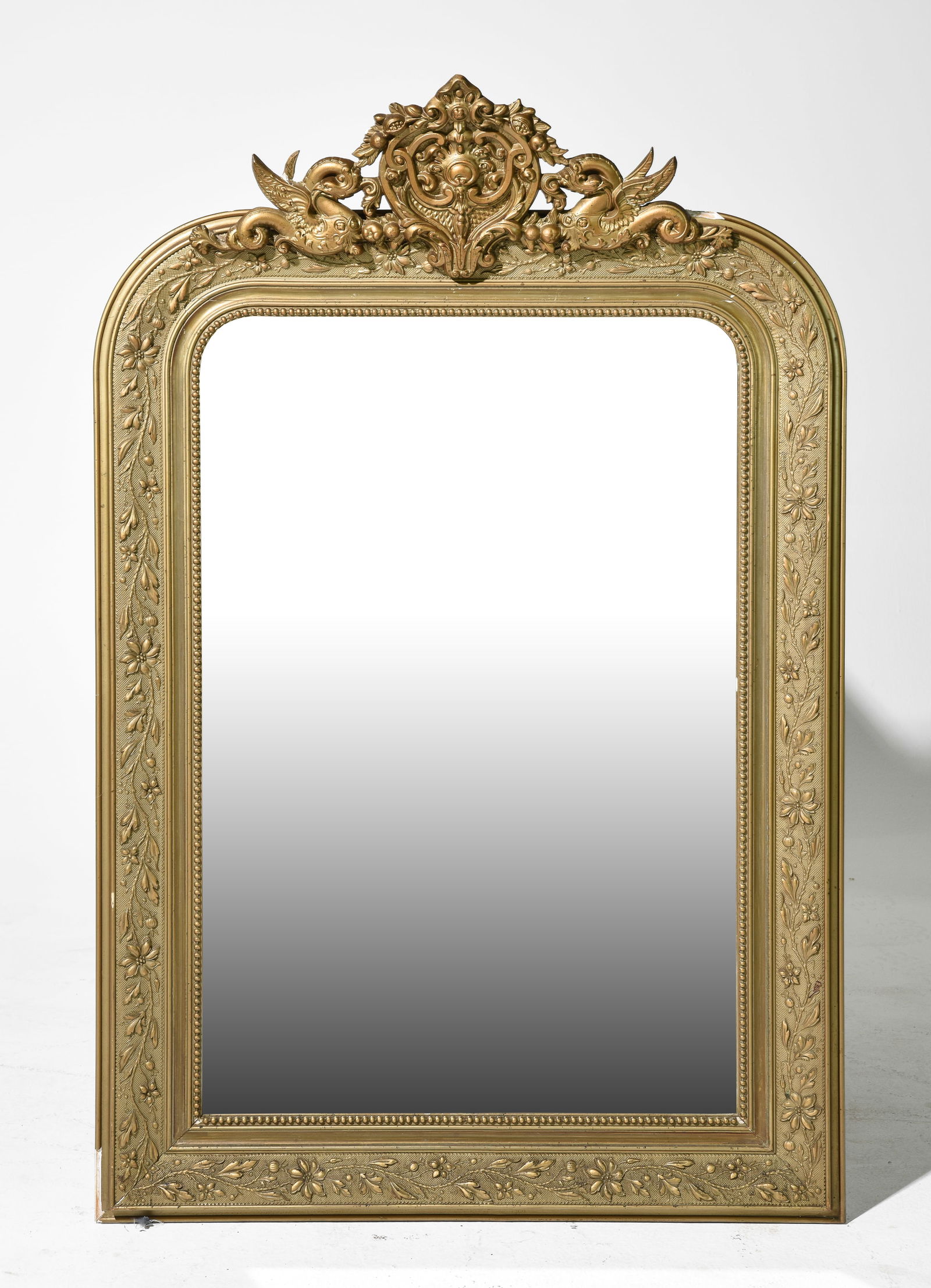 Louis Philippe Style Gold Mirror with Crown Detail (1 of 5)
