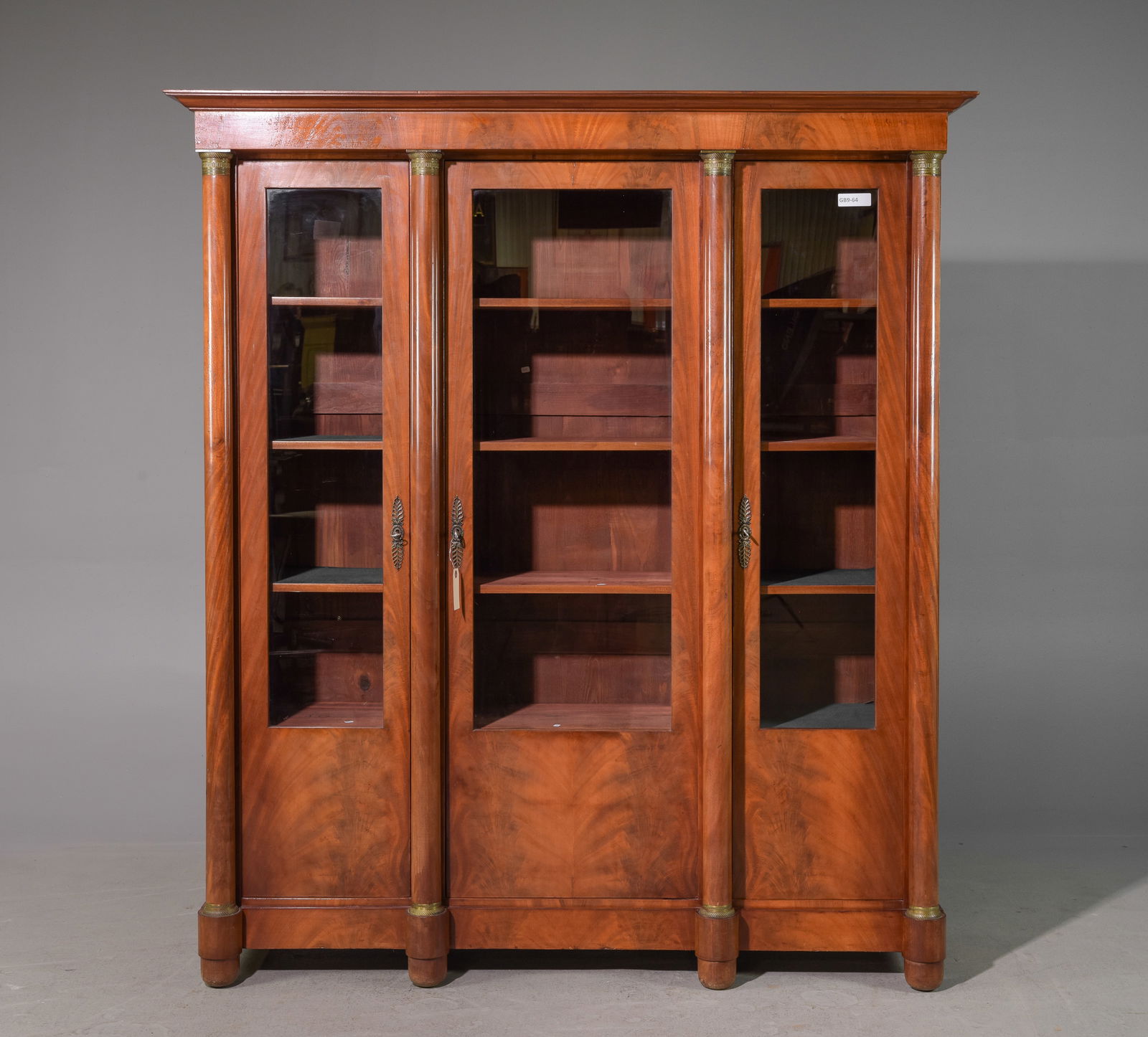 French Empire Style Mahogany Bookcase (1 of 9)