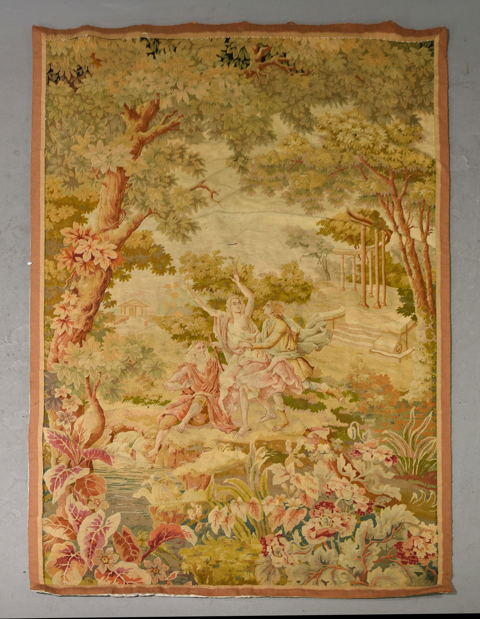 French Needlepoint Romantic Tapestry 7'7 x 4'10 (1 of 5)