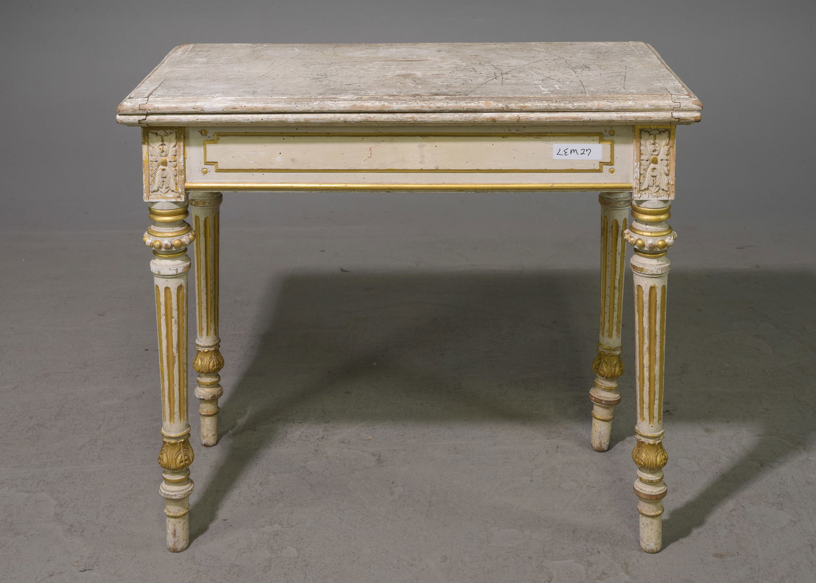 French Painted Flip Top Card / Game Table (1 of 3)