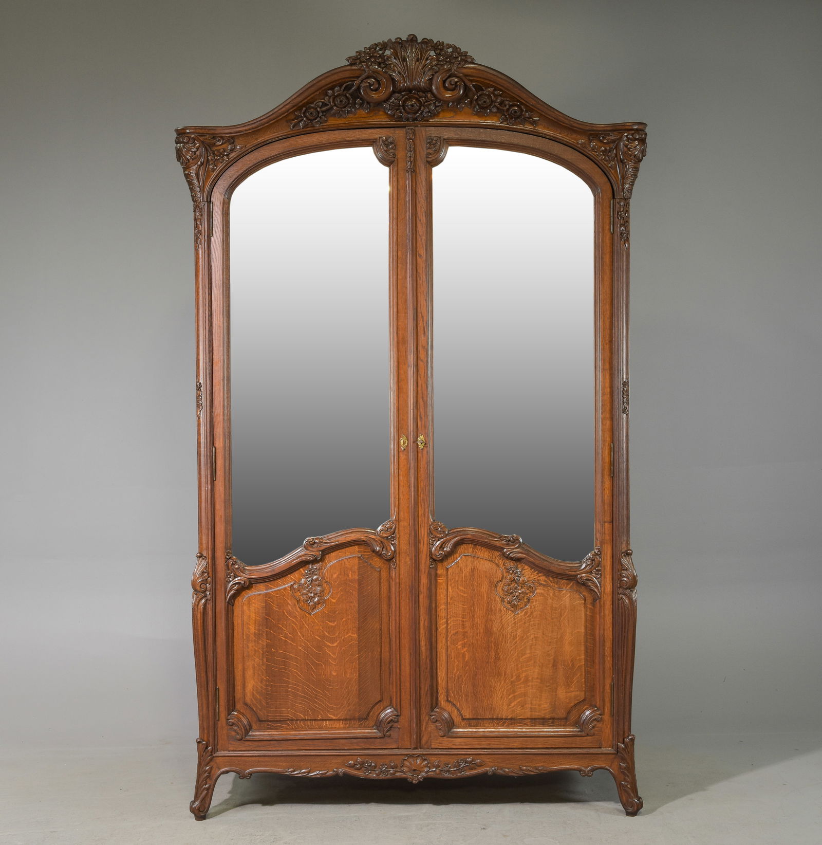 French Double Mirrored Door Marriage Armoire (1 of 9)