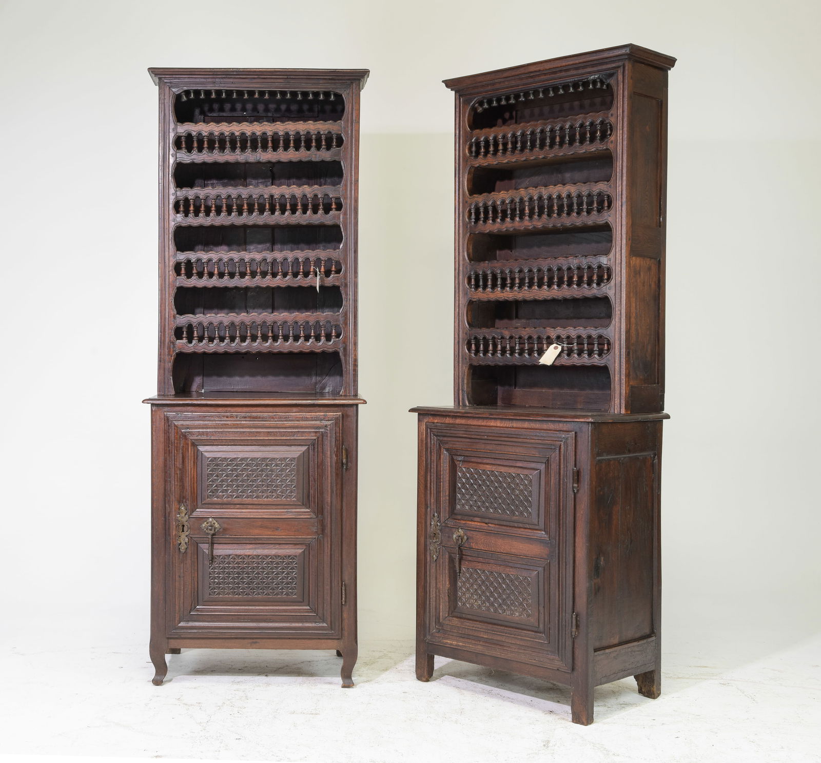 Two French Breton Style Narrow Plate Rack Dressers (1 of 3)