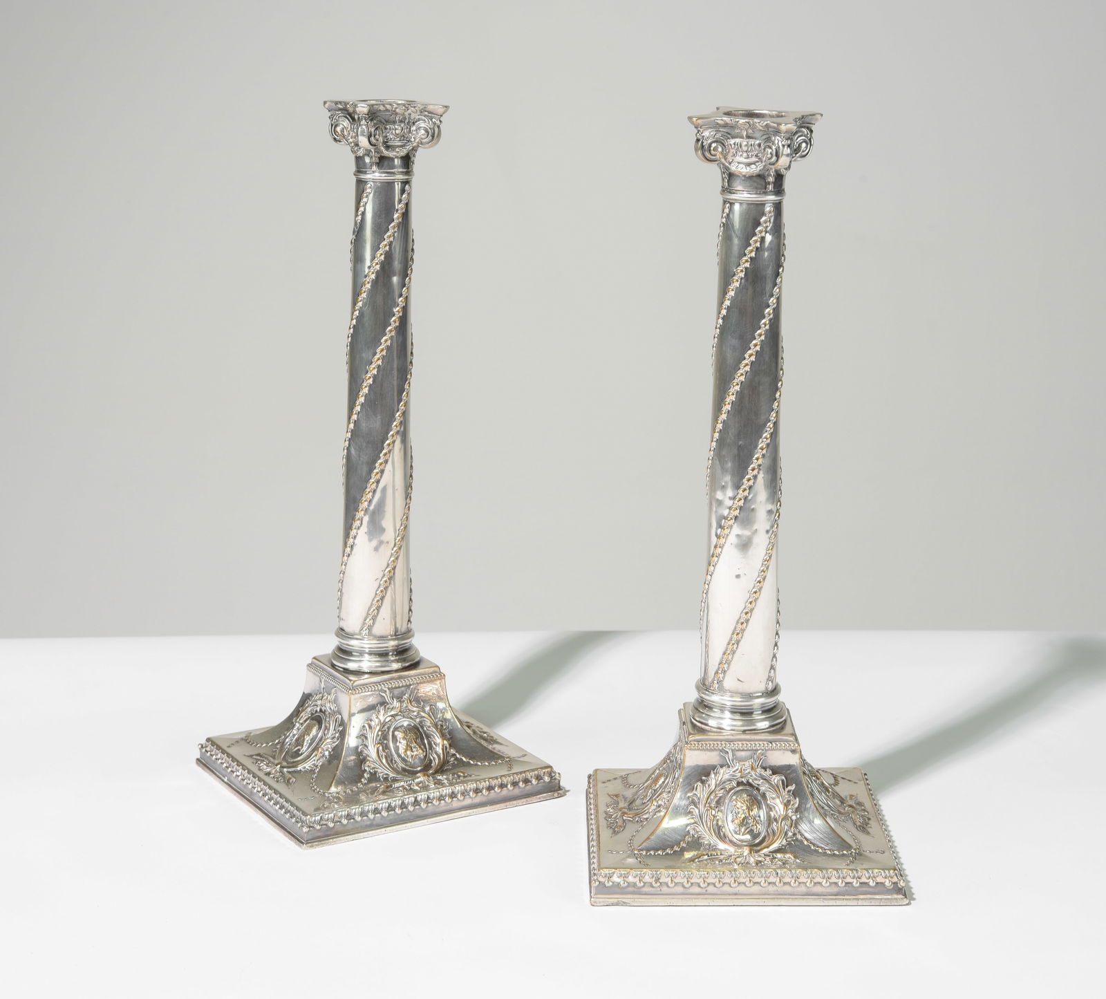 Pair of Silverplate Weighted Candlesticks (1 of 5)