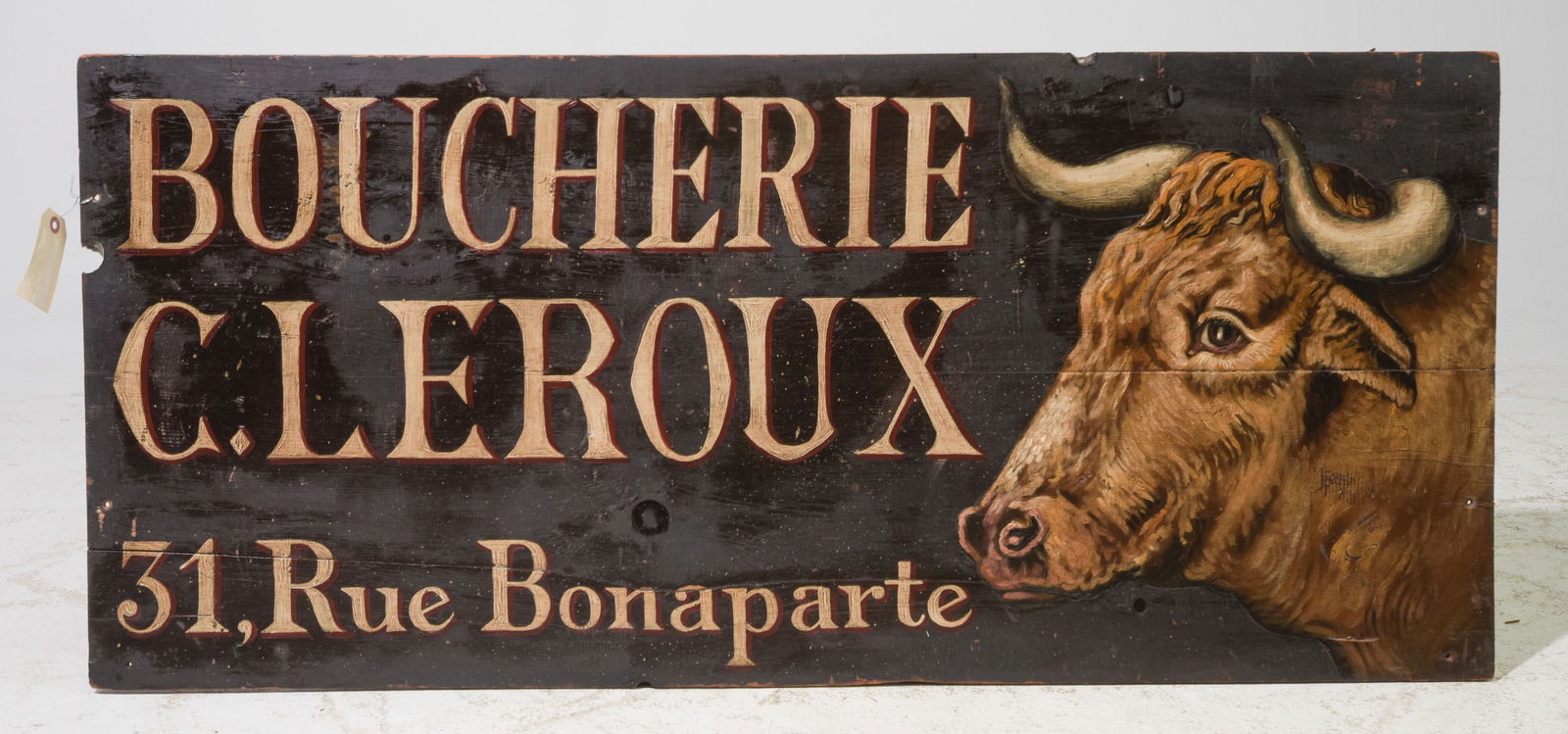Boucherie C. Leroux Painted Wood Sign (1 of 3)